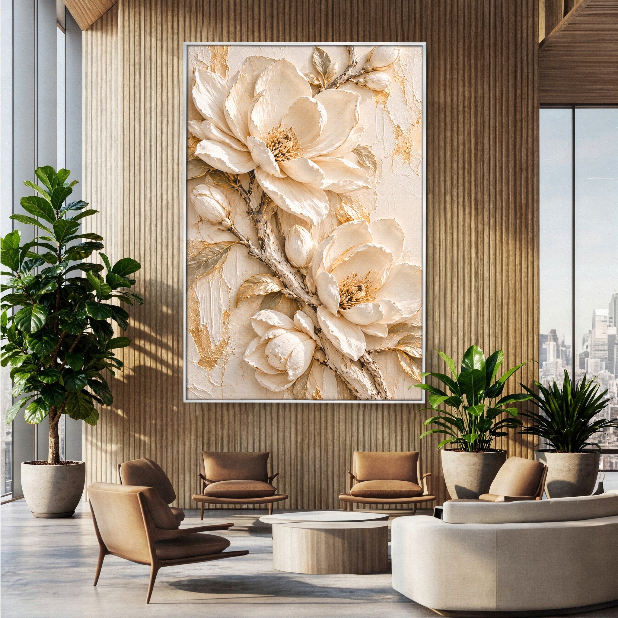 Tablou Canvas Premium LuxCanva® PI1420, Flori De Magnolie, Petale, Frumos, Gradina, Cadou, Culori Vibrante, Living, Dormitor, Salon