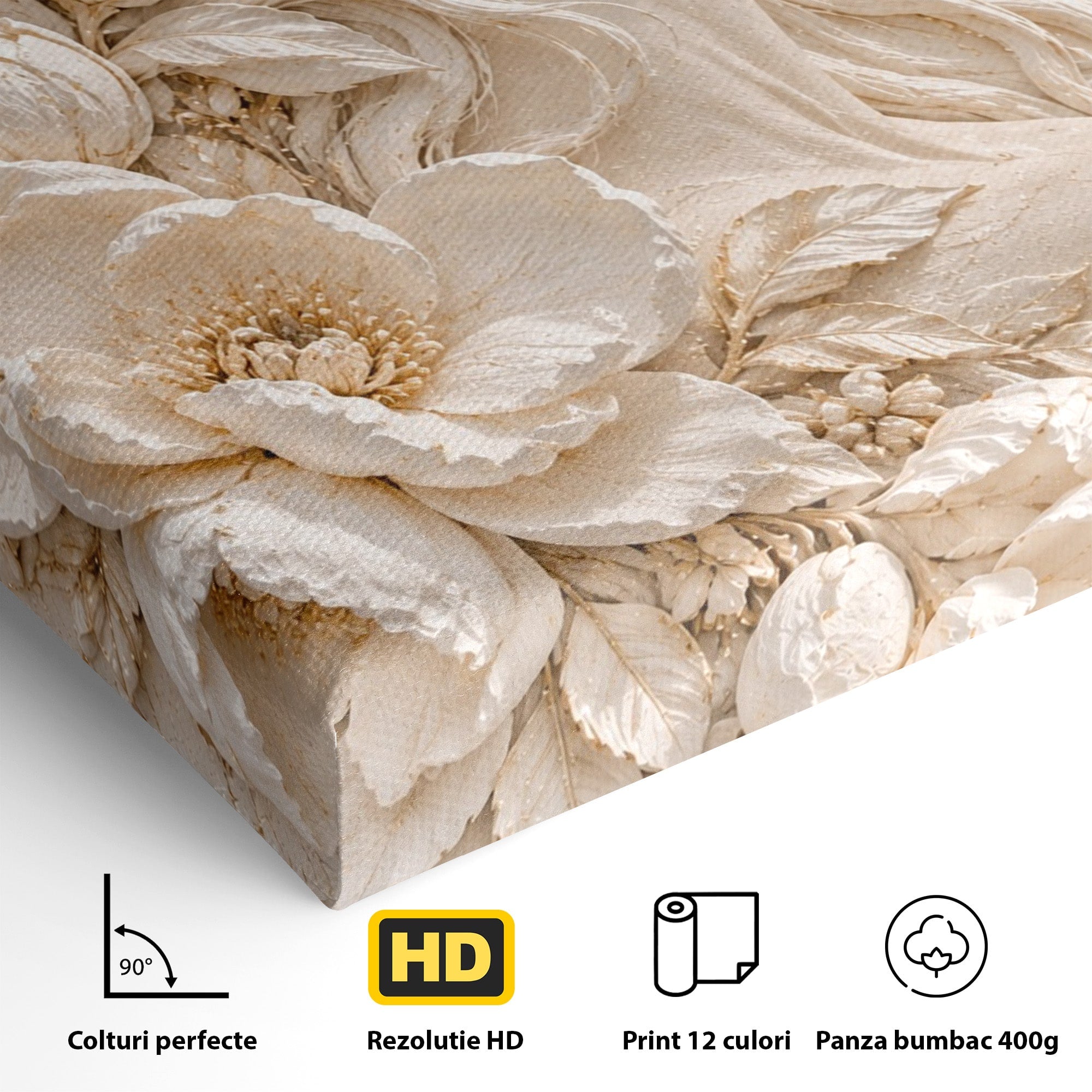 Tablou Canvas Premium LuxCanva® PI1422, Zeița Naturii, Femeie, Flori, Serafic, Eleganta, Culori Vibrante, Living, Dormitor, Salon