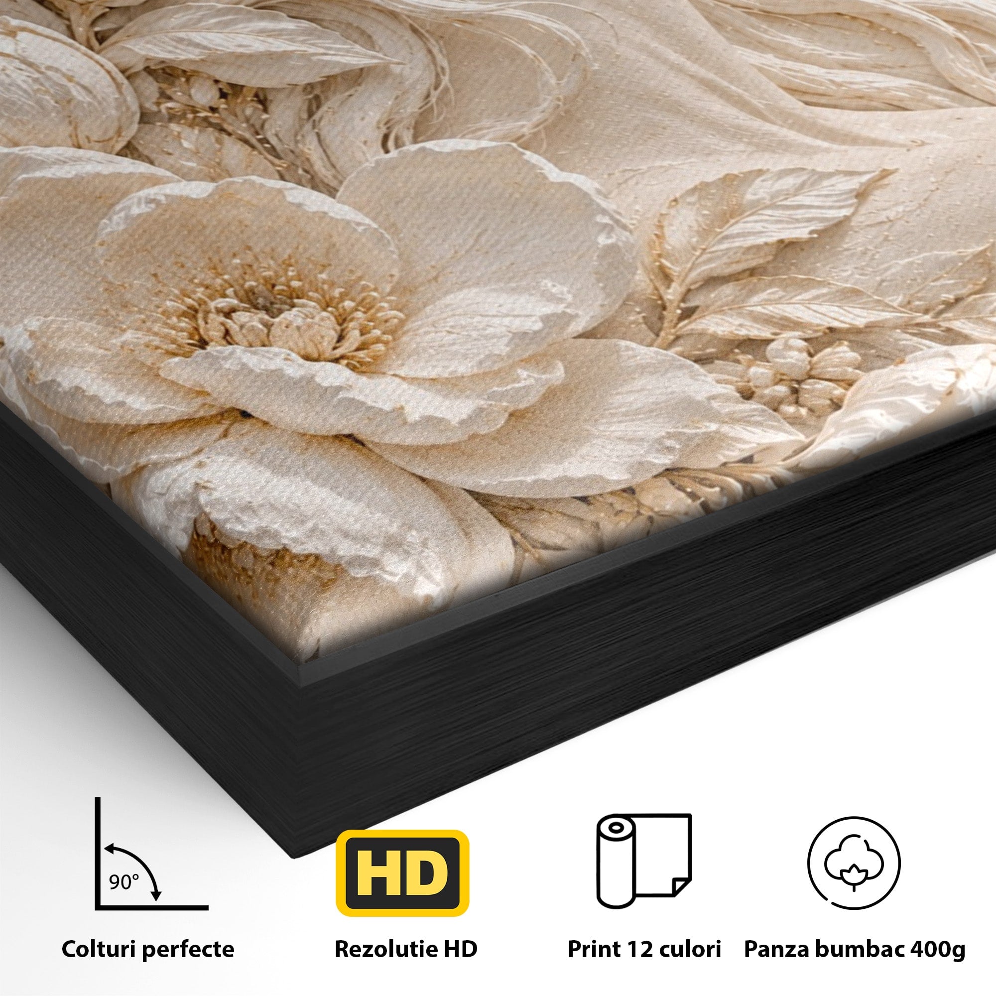 Tablou Canvas Premium LuxCanva® PI1422, Zeița Naturii, Femeie, Flori, Serafic, Eleganta, Culori Vibrante, Living, Dormitor, Salon