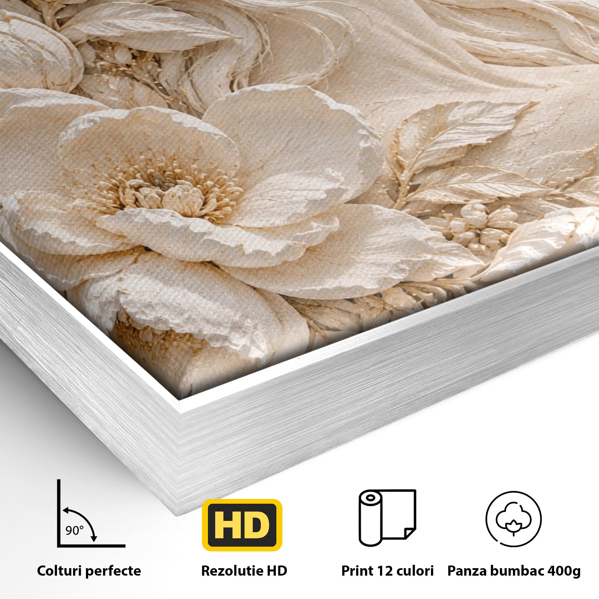 Tablou Canvas Premium LuxCanva® PI1422, Zeița Naturii, Femeie, Flori, Serafic, Eleganta, Culori Vibrante, Living, Dormitor, Salon