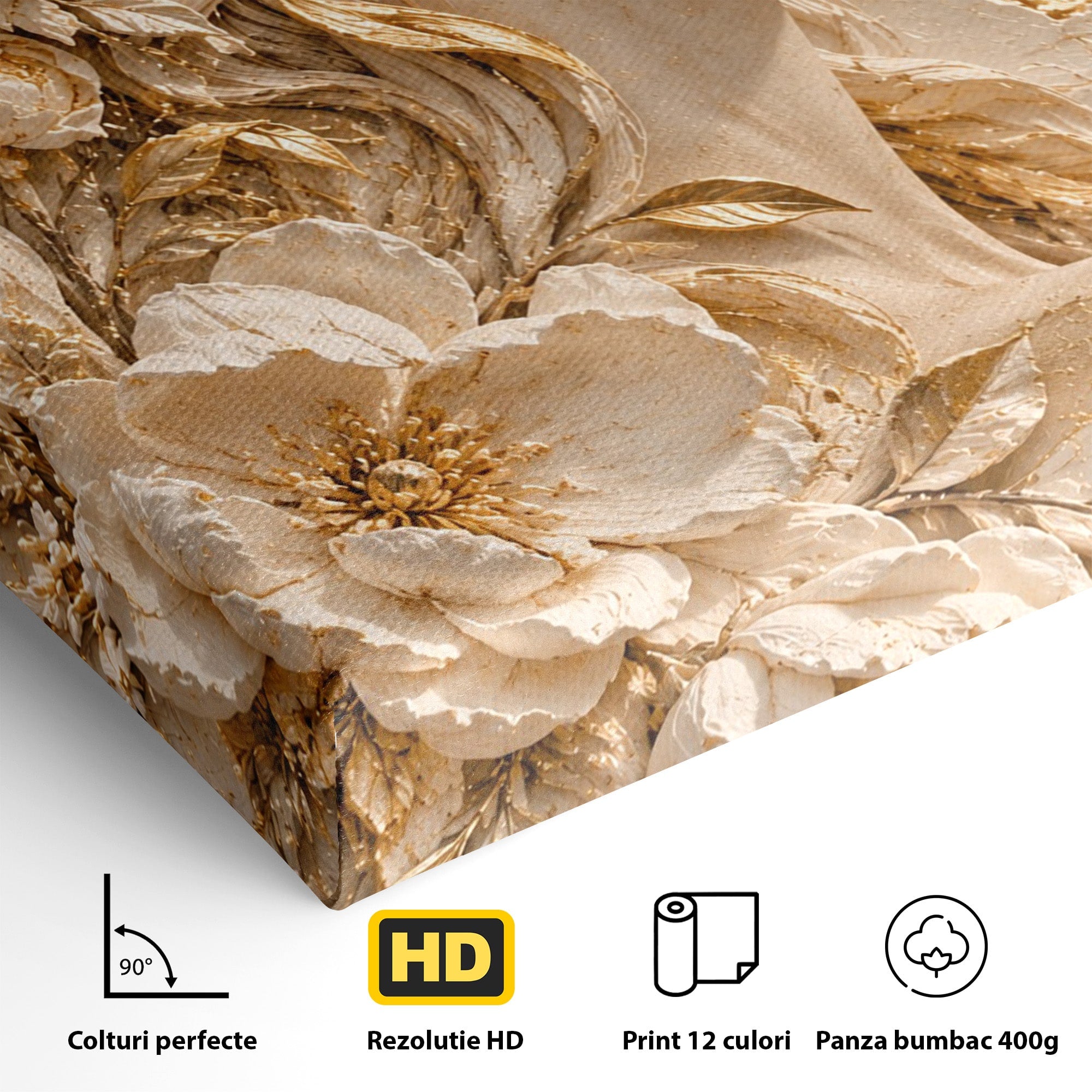 Tablou Canvas Premium LuxCanva® PI1424, Zeița Florilor, Divin, Femeie, Portret, Eleganță, Culori Vibrante, Living, Dormitor