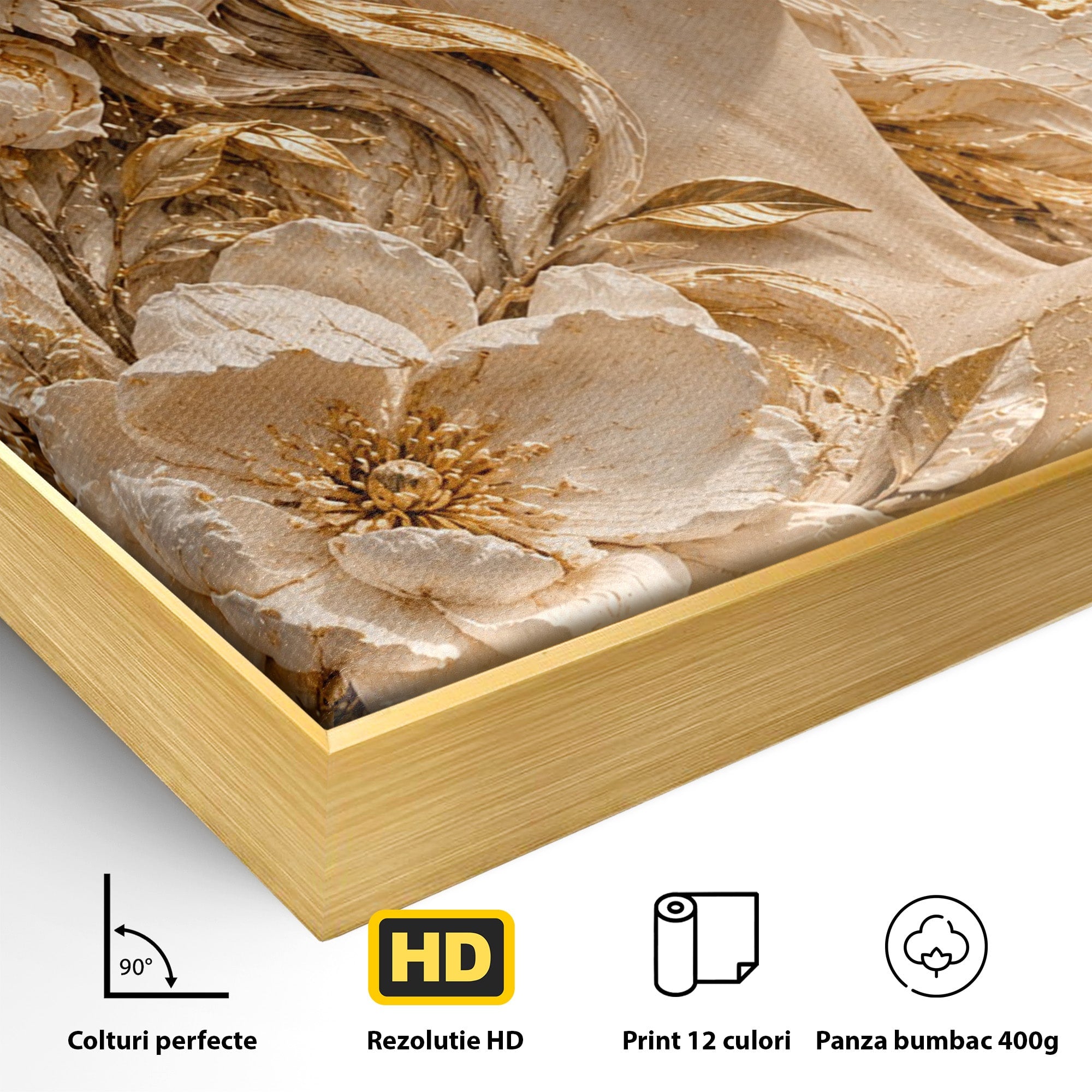 Tablou Canvas Premium LuxCanva® PI1424, Zeița Florilor, Divin, Femeie, Portret, Eleganță, Culori Vibrante, Living, Dormitor