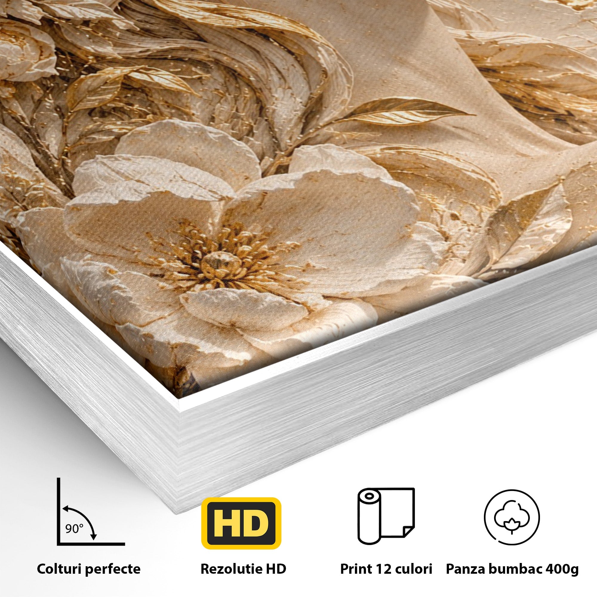 Tablou Canvas Premium LuxCanva® PI1424, Zeița Florilor, Divin, Femeie, Portret, Eleganță, Culori Vibrante, Living, Dormitor