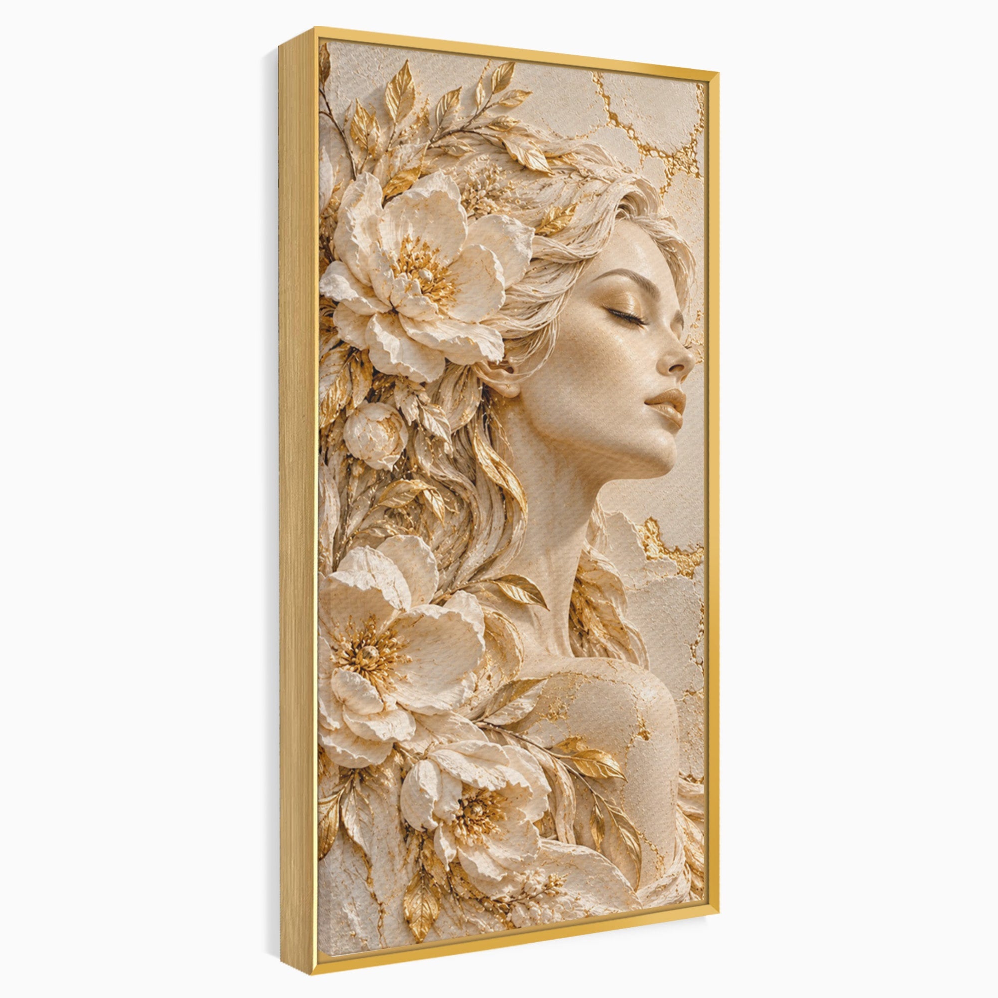 Tablou Canvas Premium LuxCanva® PI1424, Zeița Florilor, Divin, Femeie, Portret, Eleganță, Culori Vibrante, Living, Dormitor