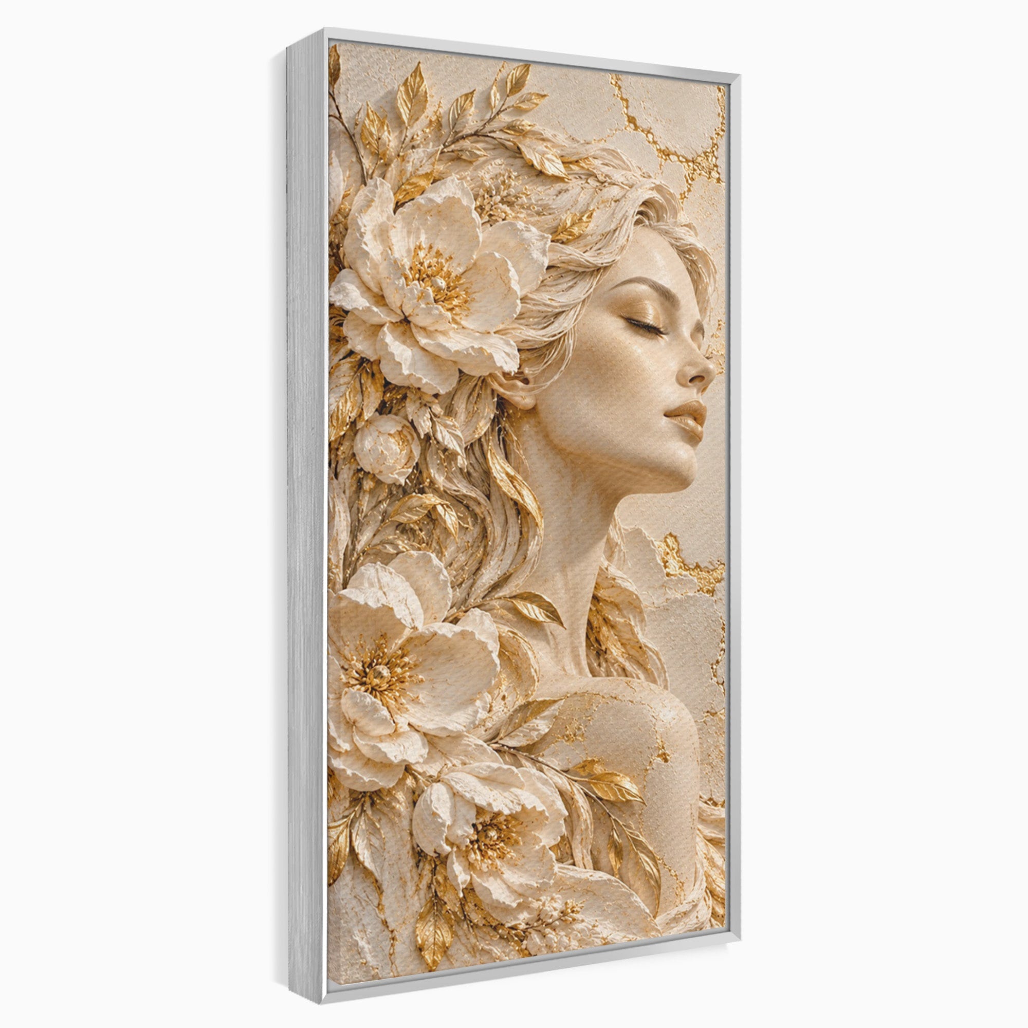 Tablou Canvas Premium LuxCanva® PI1424, Zeița Florilor, Divin, Femeie, Portret, Eleganță, Culori Vibrante, Living, Dormitor
