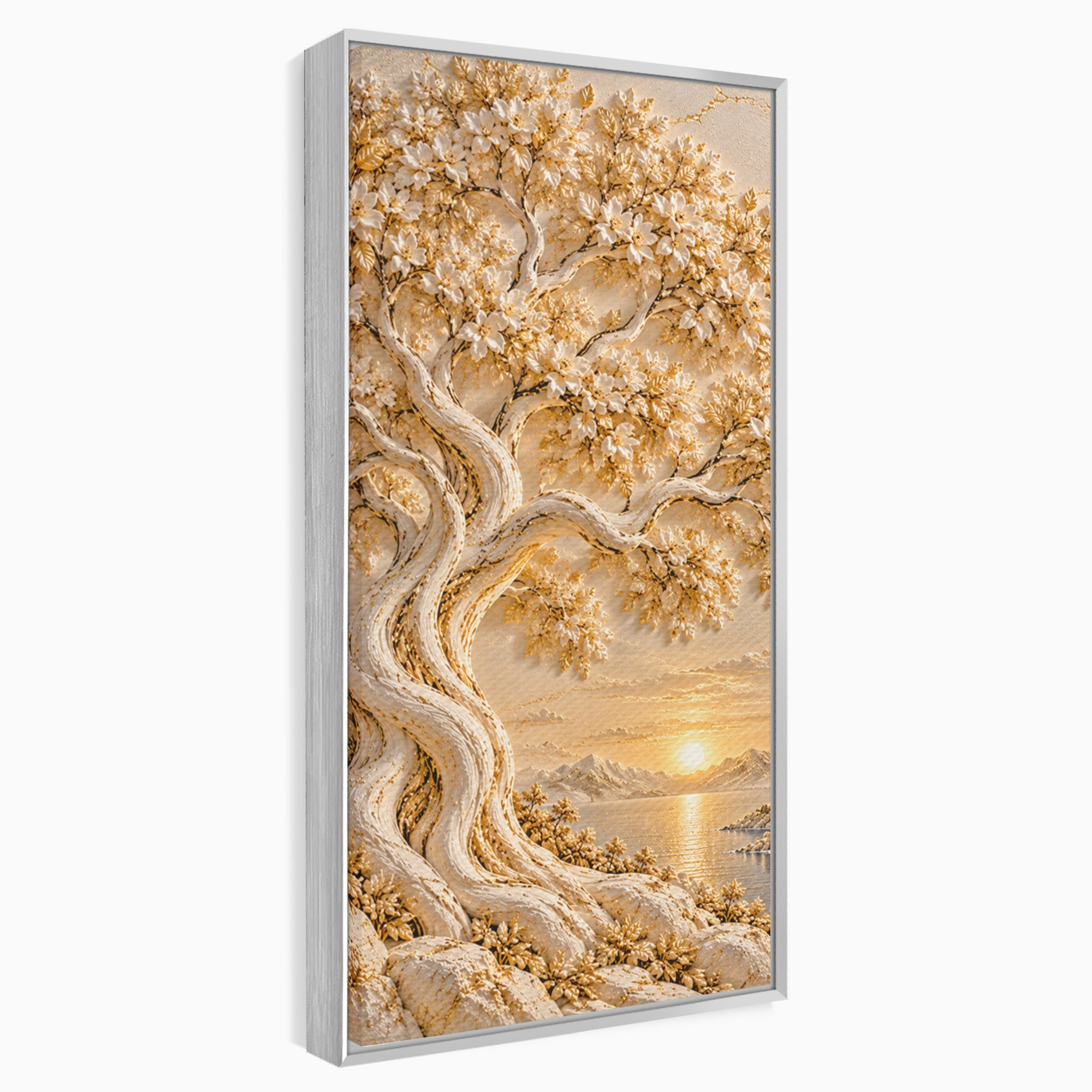 Tablou Canvas Premium LuxCanva® PI1426, Copac De Aur, Arbore, Apus, Natura, Peisaj, Culori Vibrante, Living, Dormitor