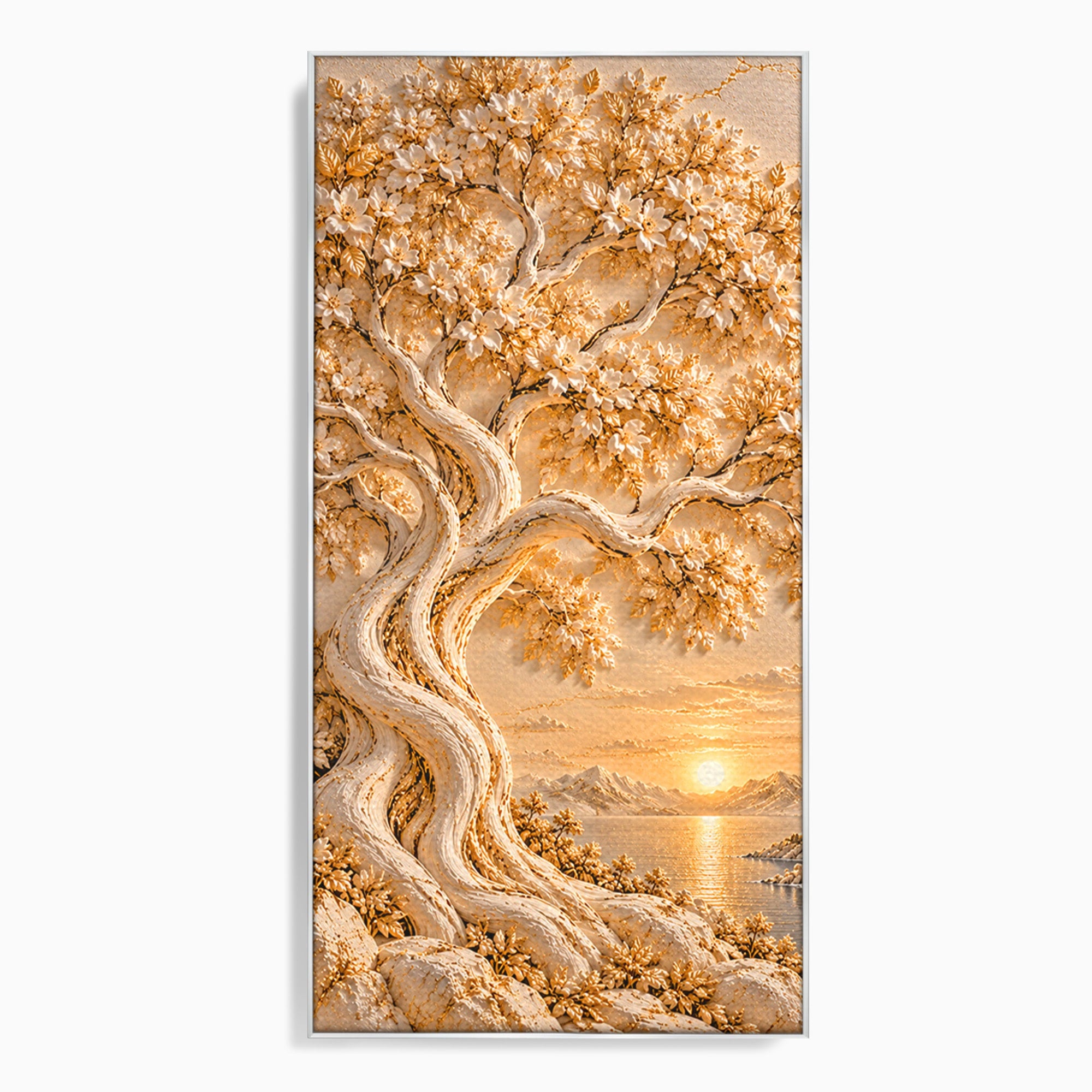Tablou Canvas Premium LuxCanva® PI1426, Copac De Aur, Arbore, Apus, Natura, Peisaj, Culori Vibrante, Living, Dormitor