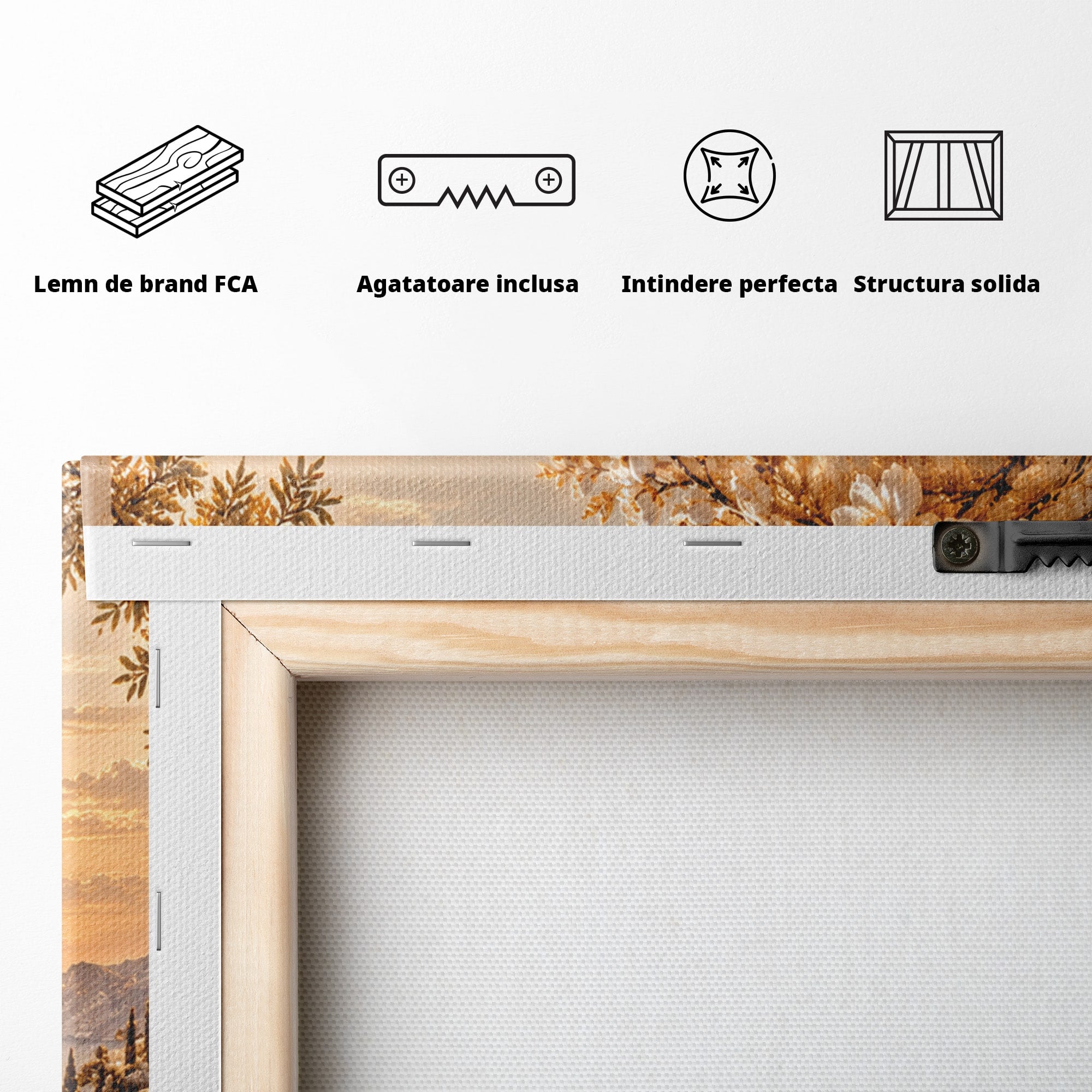 Tablou Canvas Premium LuxCanva® PI1428, Apus Mediteranean Cu Flori, Vacanta, Magie, Mediterranean, Peisaj, Culori Vibrante, Living, Dormitor