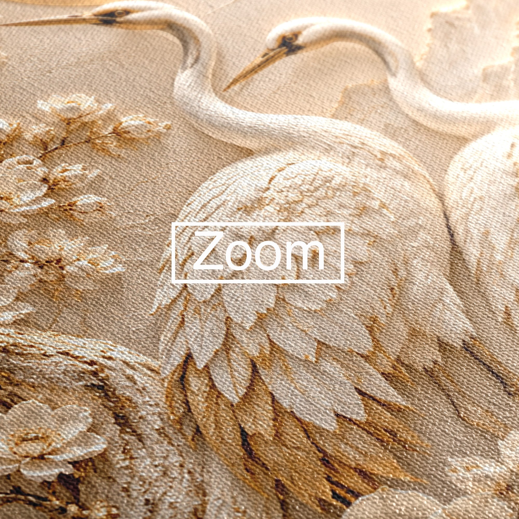 Tablou Canvas Premium LuxCanva® PI1433, Cocori In Gradina Zen, Pasari, Flori, Peisaj, Arta Zen, Culori Vibrante, Living, Dormitor