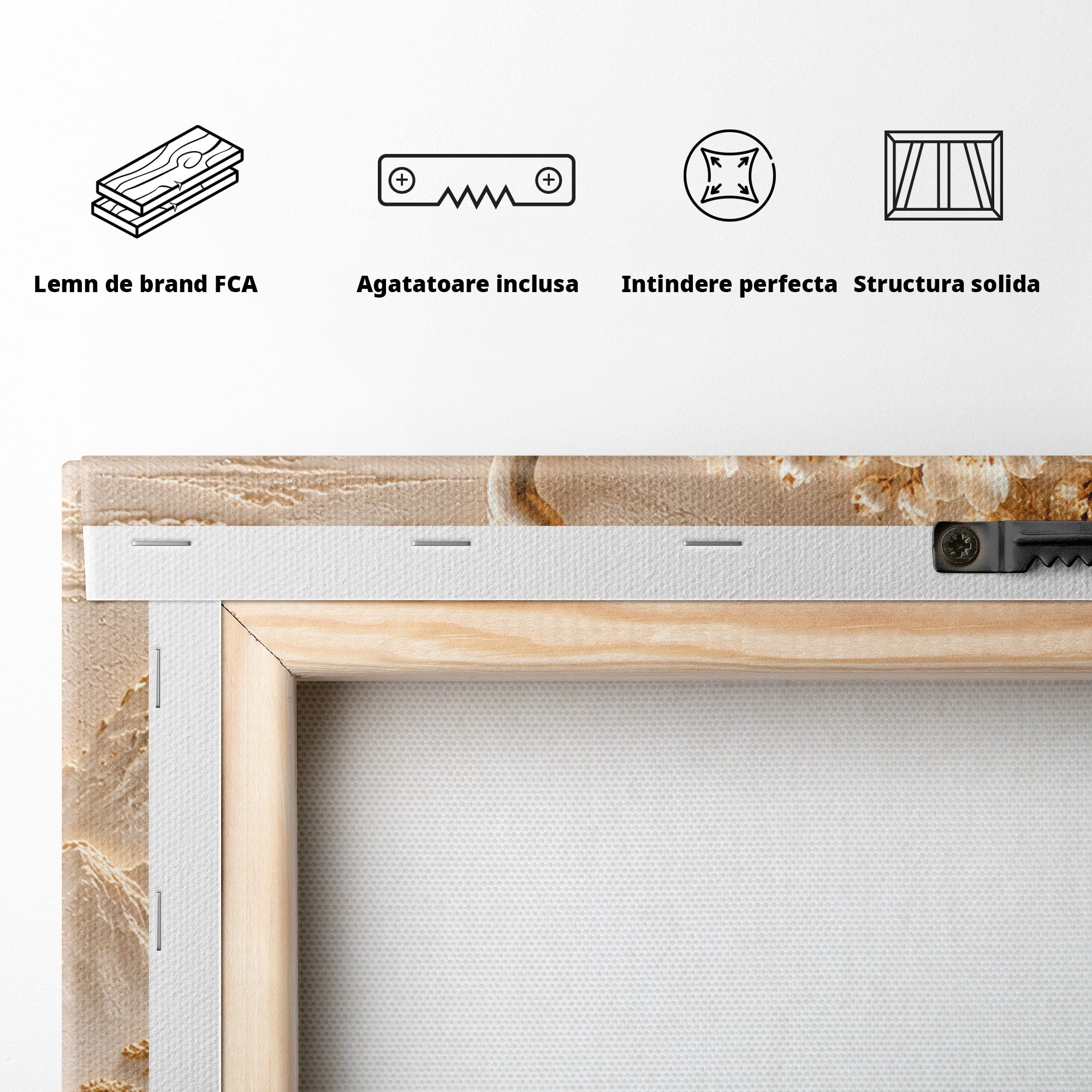 Tablou Canvas Premium LuxCanva® PI1433, Cocori In Gradina Zen, Pasari, Flori, Peisaj, Arta Zen, Culori Vibrante, Living, Dormitor