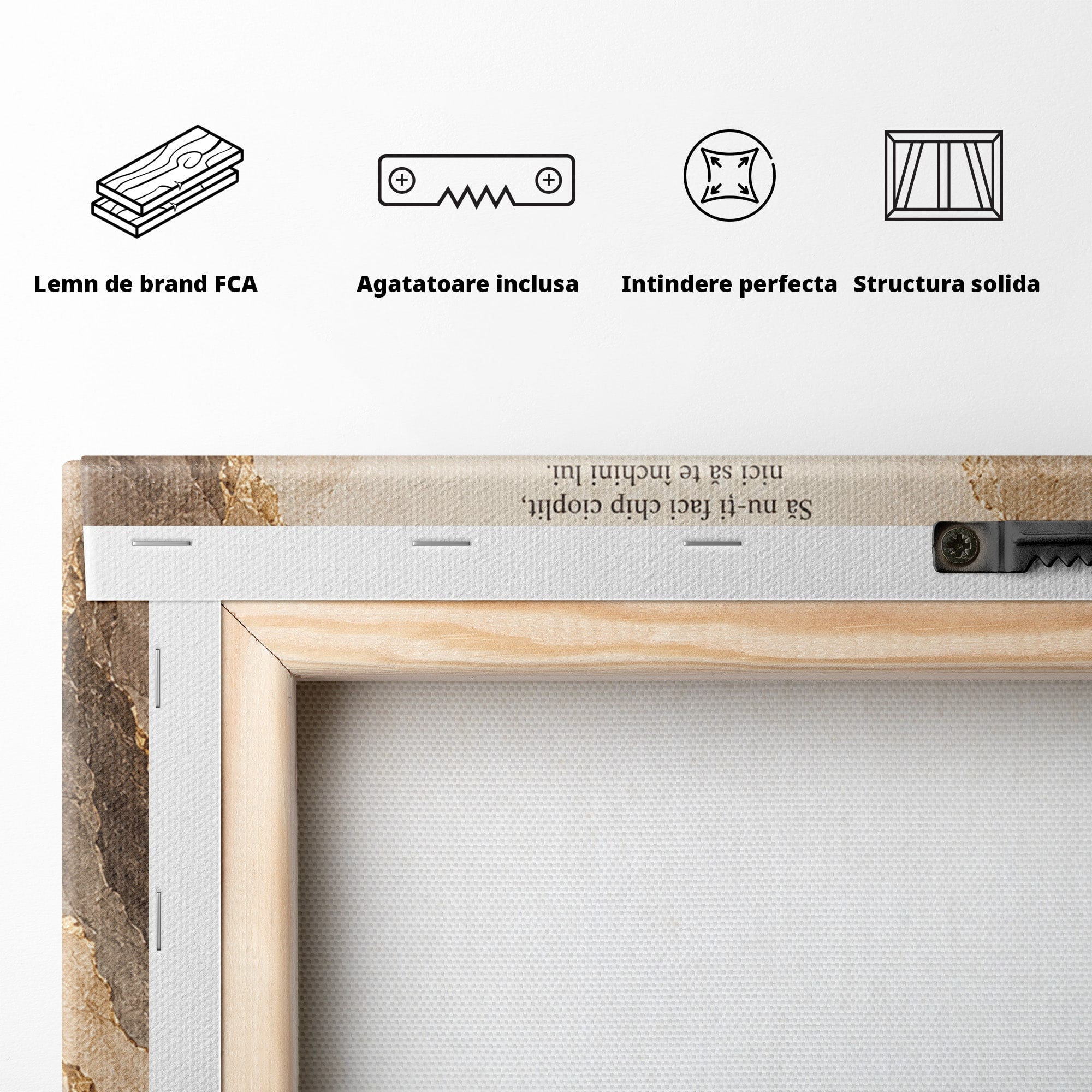 Tablou Canvas Premium LuxCanva® PI1435, Cele Zece Porunci, Religie, Credinta, Text, Motivational, Culori Vibrante, Living, Dormitor, Bucatarie