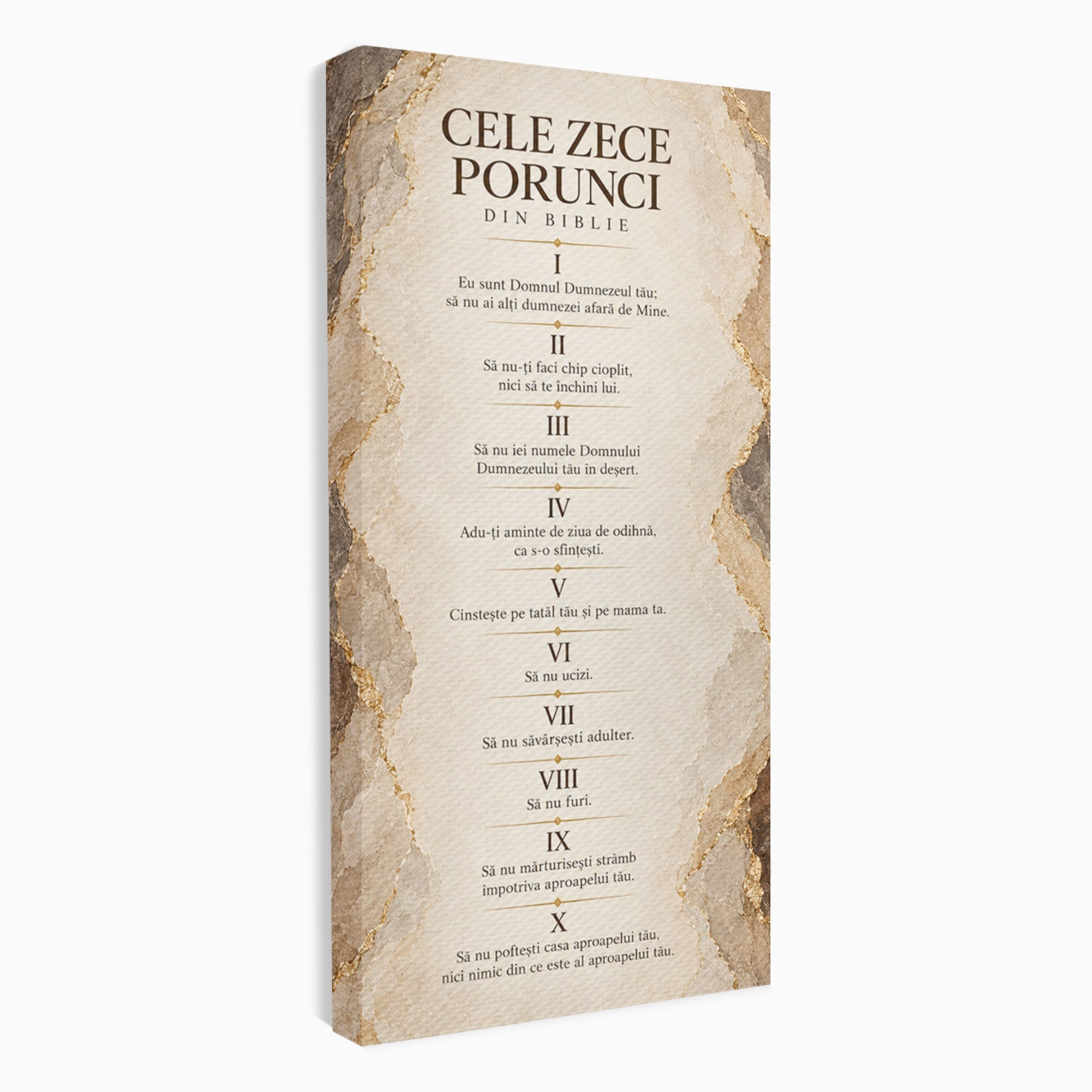 Tablou Canvas Premium LuxCanva® PI1435, Cele Zece Porunci, Religie, Credinta, Text, Motivational, Culori Vibrante, Living, Dormitor, Bucatarie