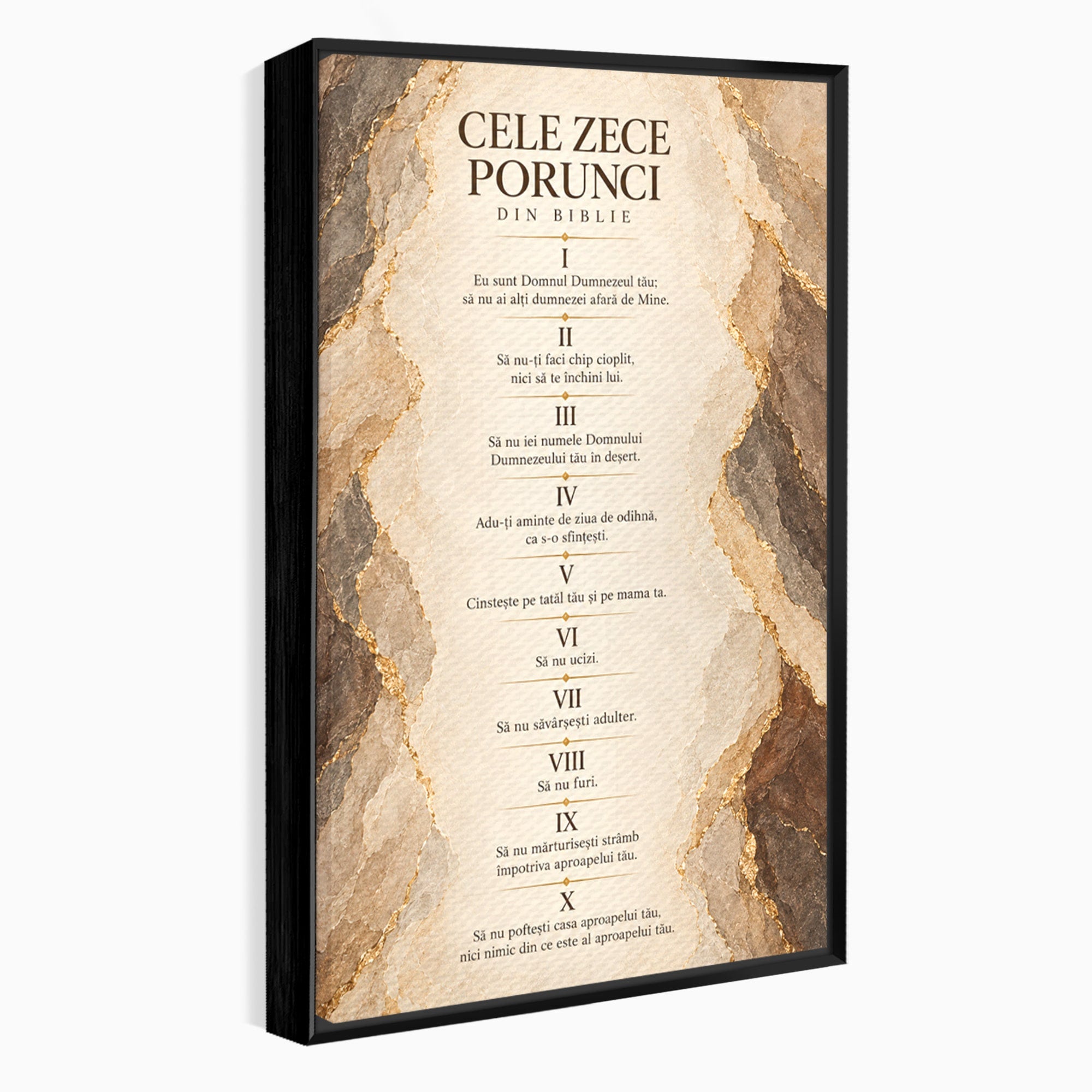 Tablou Canvas Premium LuxCanva® PI1435, Cele Zece Porunci, Religie, Credinta, Text, Motivational, Culori Vibrante, Living, Dormitor, Bucatarie