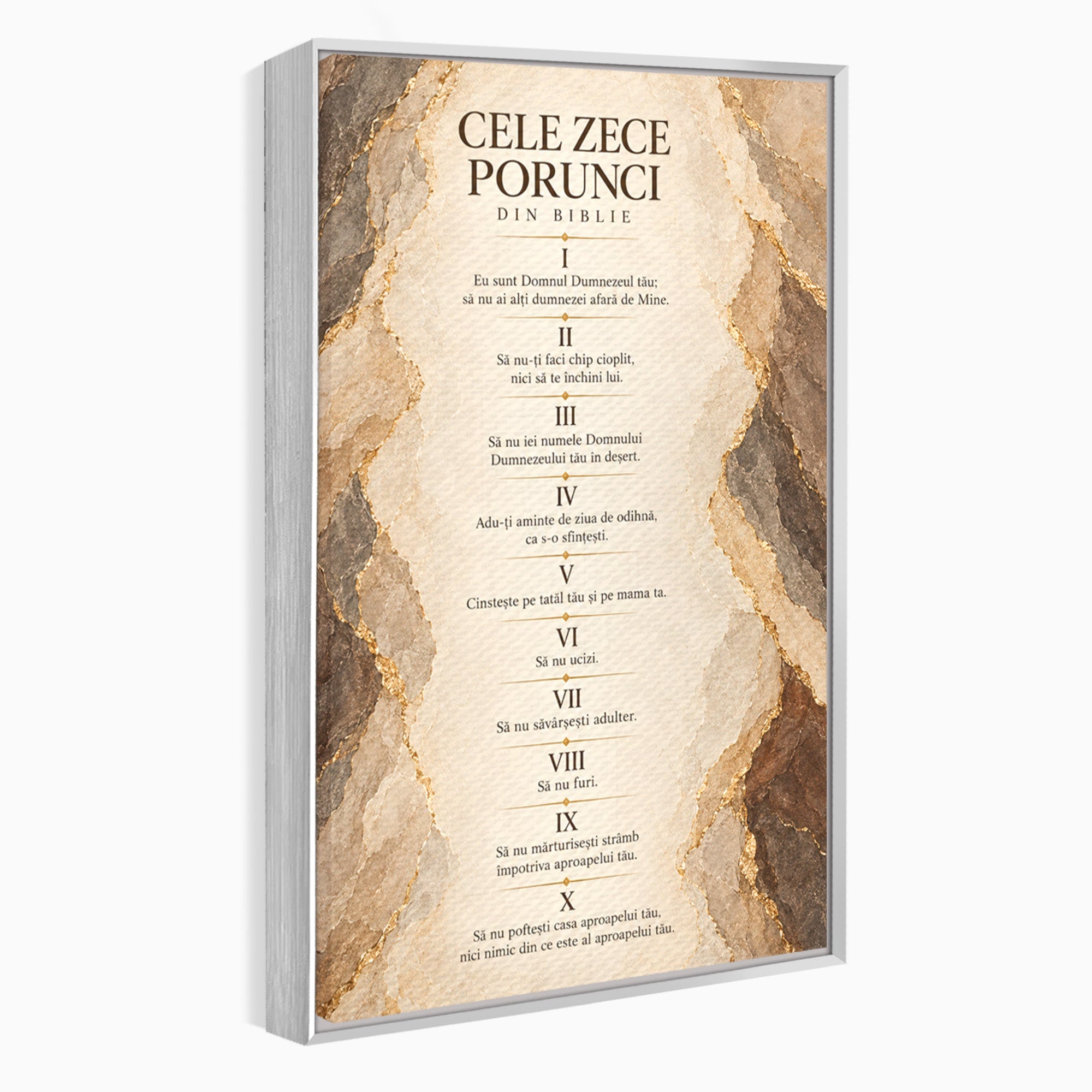 Tablou Canvas Premium LuxCanva® PI1435, Cele Zece Porunci, Religie, Credinta, Text, Motivational, Culori Vibrante, Living, Dormitor, Bucatarie