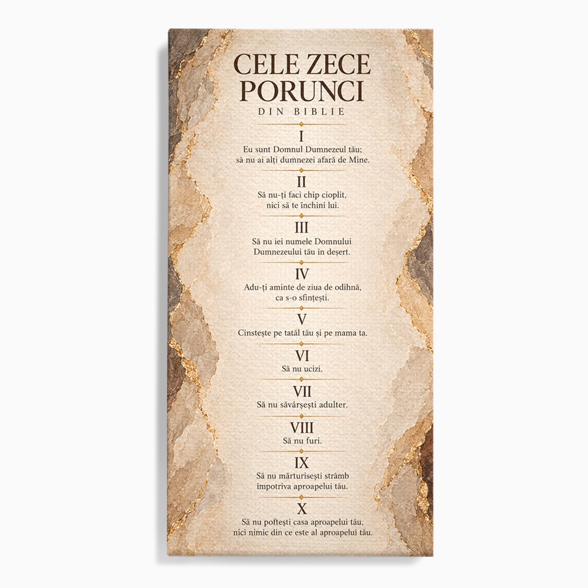 Tablou Canvas Premium LuxCanva® PI1435, Cele Zece Porunci, Religie, Credinta, Text, Motivational, Culori Vibrante, Living, Dormitor, Bucatarie