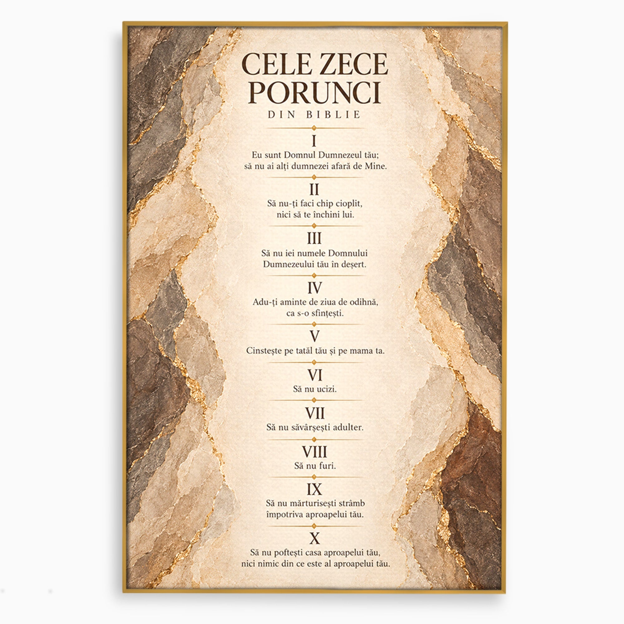 Tablou Canvas Premium LuxCanva® PI1435, Cele Zece Porunci, Religie, Credinta, Text, Motivational, Culori Vibrante, Living, Dormitor, Bucatarie