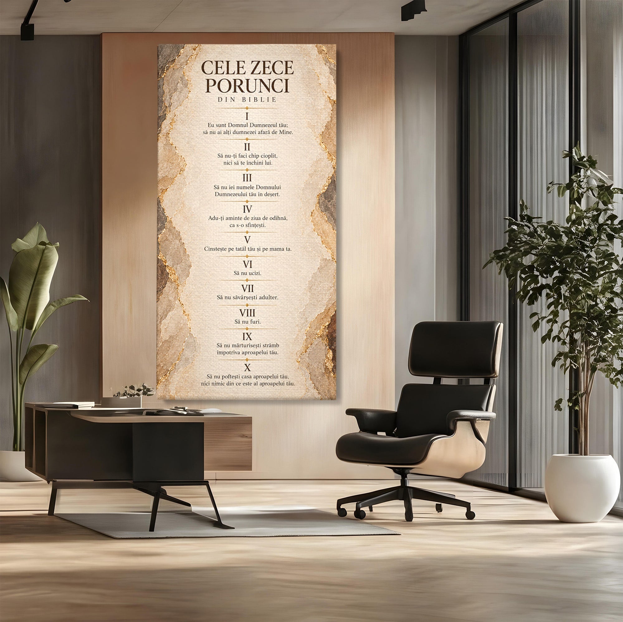 Tablou Canvas Premium LuxCanva® PI1435, Cele Zece Porunci, Religie, Credinta, Text, Motivational, Culori Vibrante, Living, Dormitor, Bucatarie