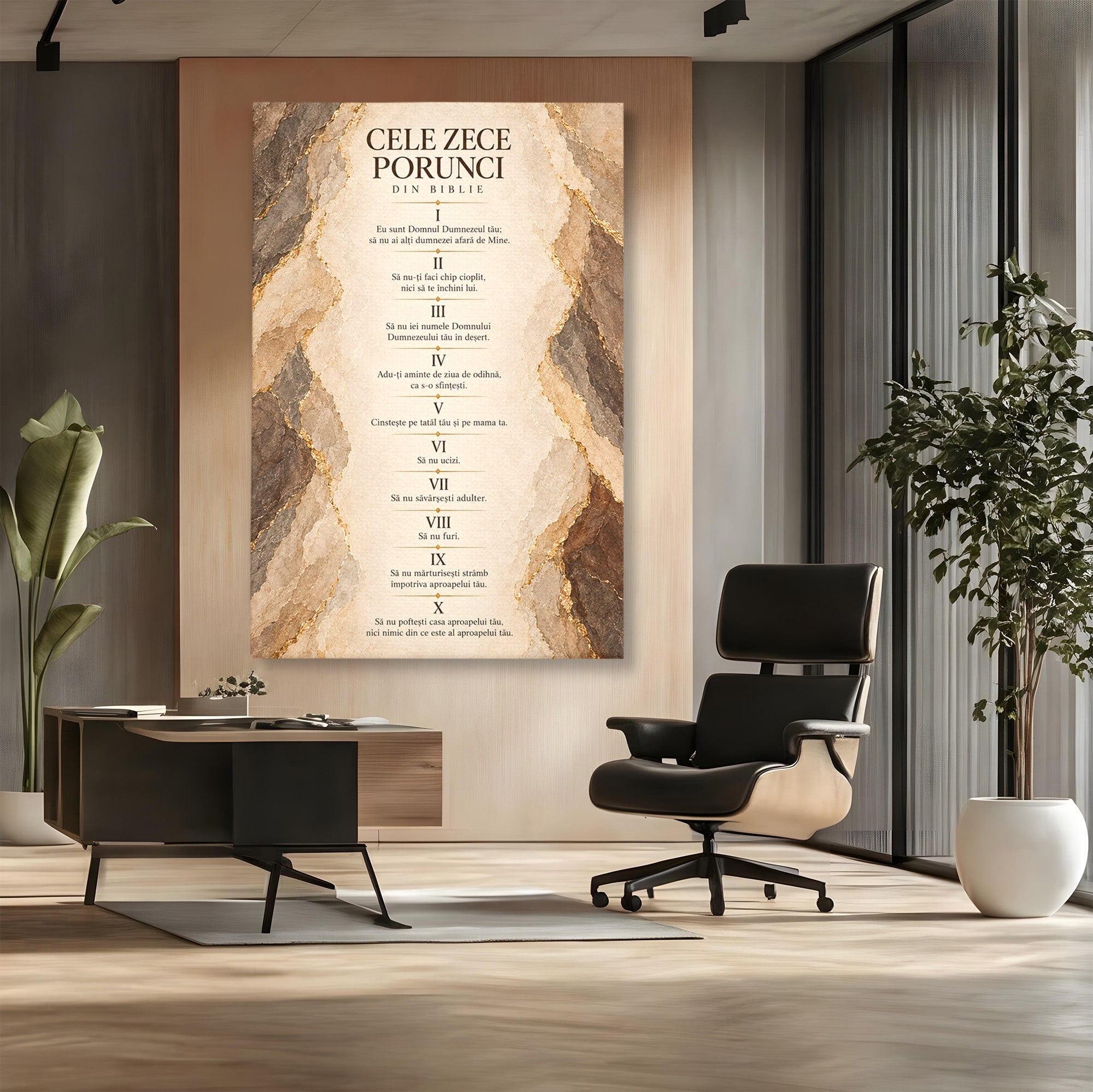 Tablou Canvas Premium LuxCanva® PI1435, Cele Zece Porunci, Religie, Credinta, Text, Motivational, Culori Vibrante, Living, Dormitor, Bucatarie