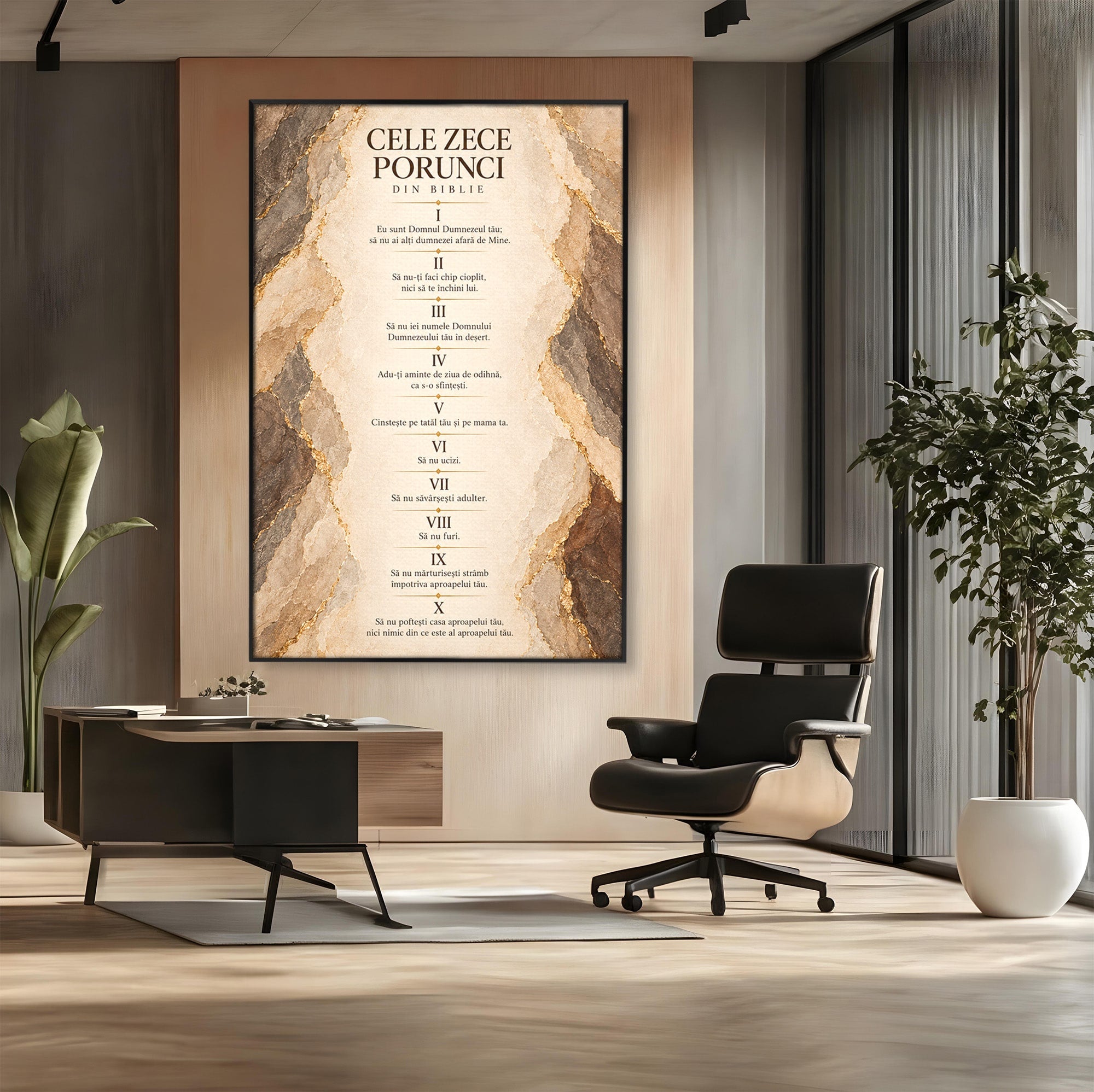 Tablou Canvas Premium LuxCanva® PI1435, Cele Zece Porunci, Religie, Credinta, Text, Motivational, Culori Vibrante, Living, Dormitor, Bucatarie