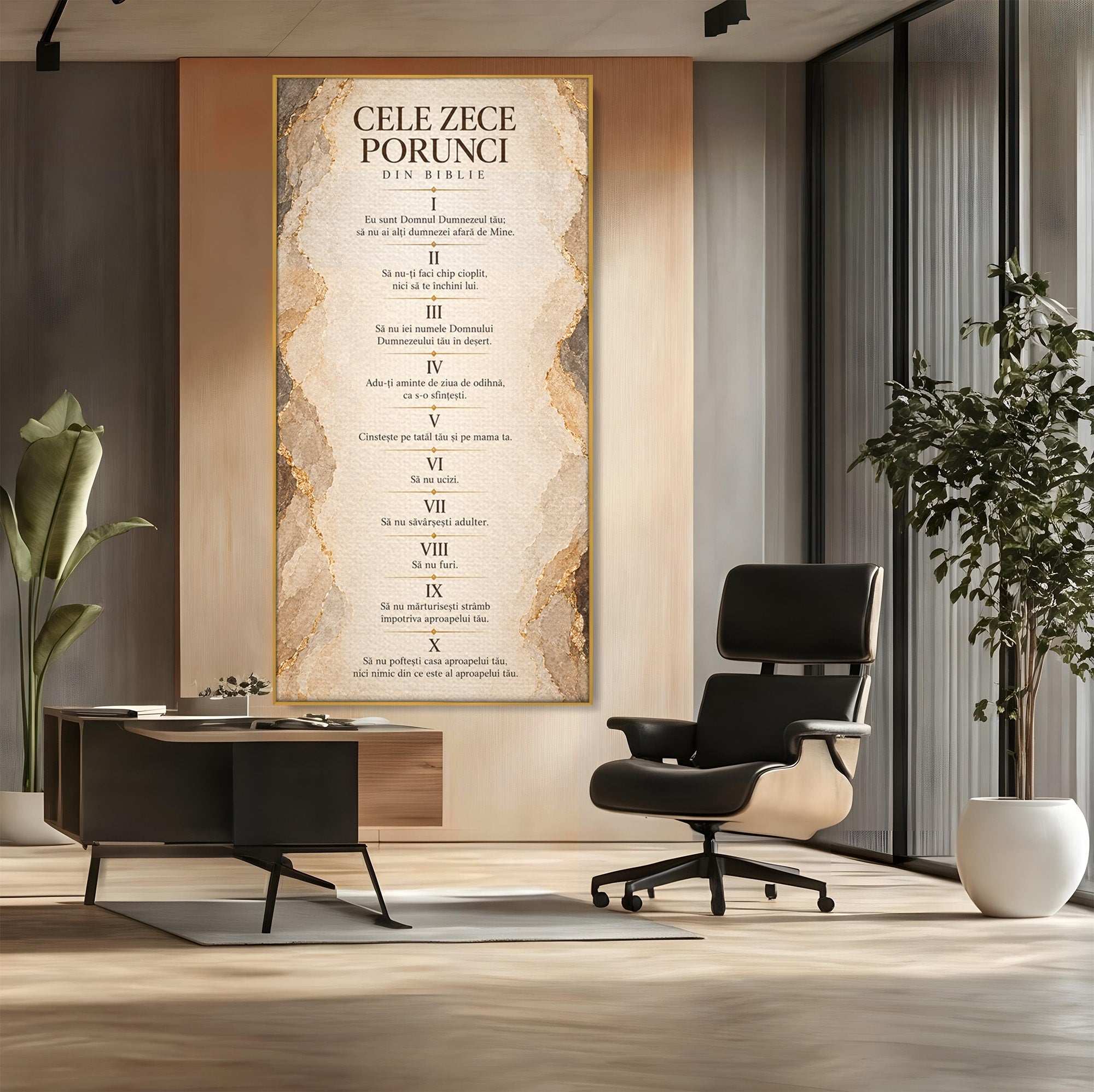 Tablou Canvas Premium LuxCanva® PI1435, Cele Zece Porunci, Religie, Credinta, Text, Motivational, Culori Vibrante, Living, Dormitor, Bucatarie