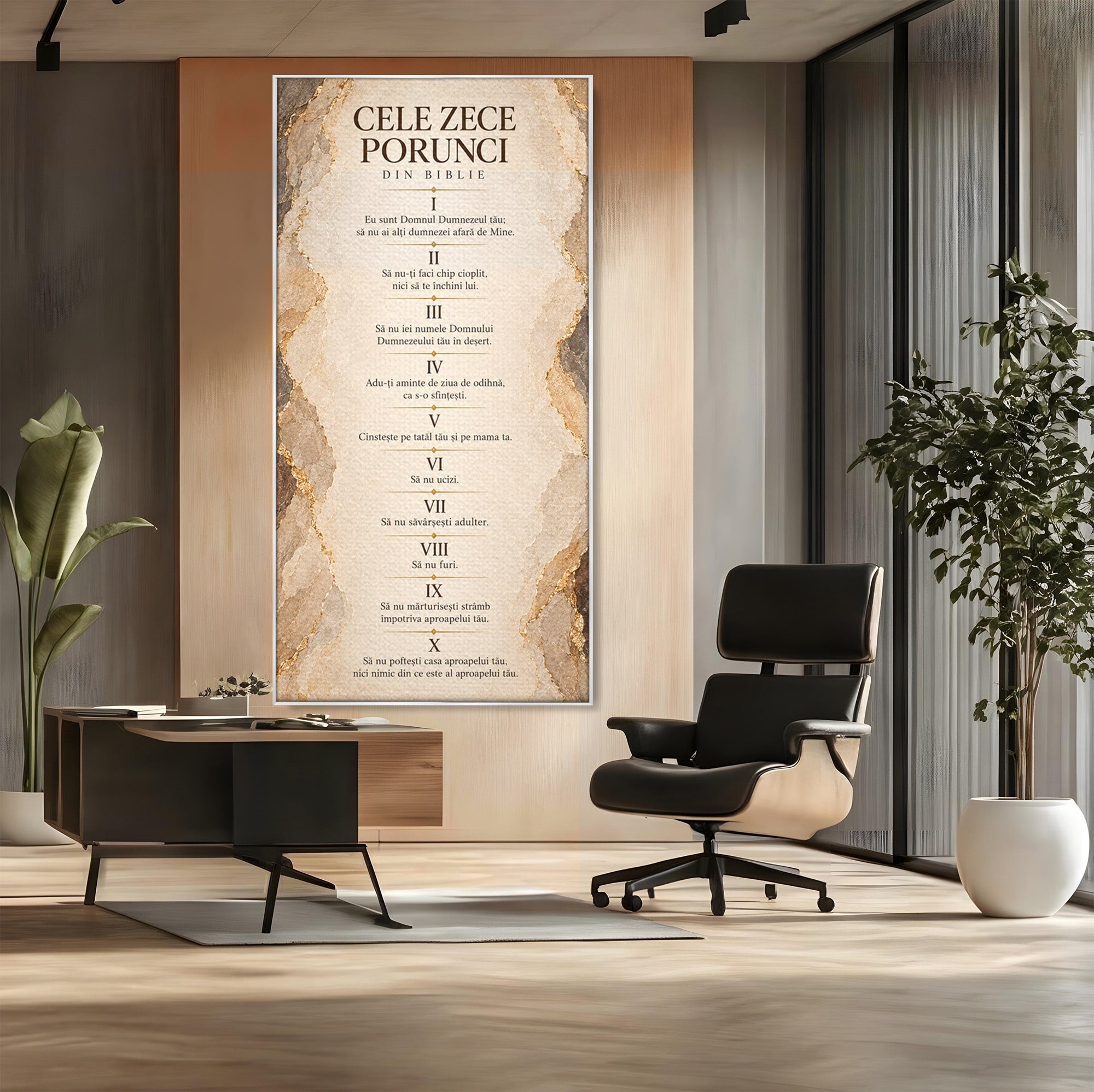 Tablou Canvas Premium LuxCanva® PI1435, Cele Zece Porunci, Religie, Credinta, Text, Motivational, Culori Vibrante, Living, Dormitor, Bucatarie