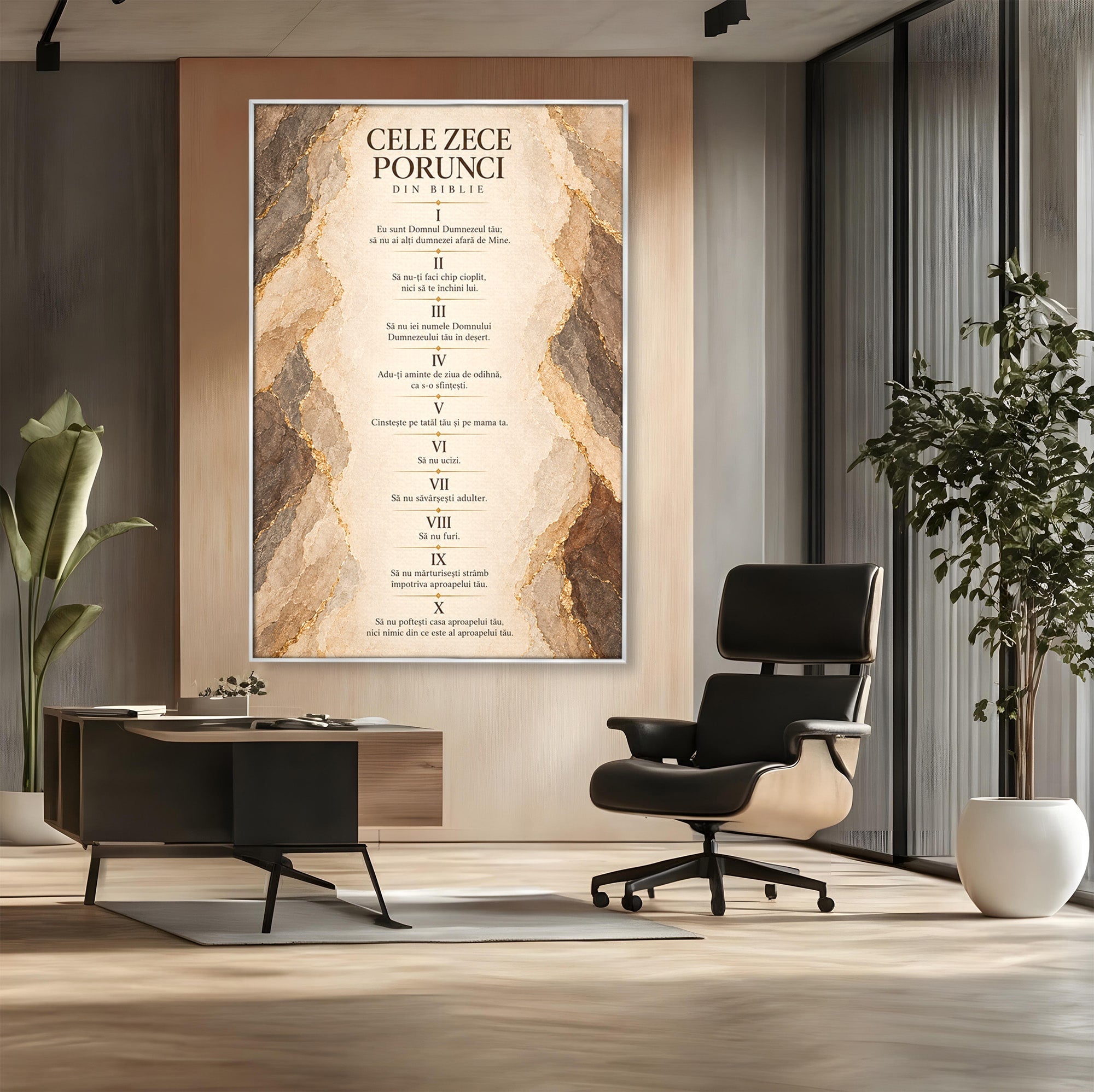 Tablou Canvas Premium LuxCanva® PI1435, Cele Zece Porunci, Religie, Credinta, Text, Motivational, Culori Vibrante, Living, Dormitor, Bucatarie