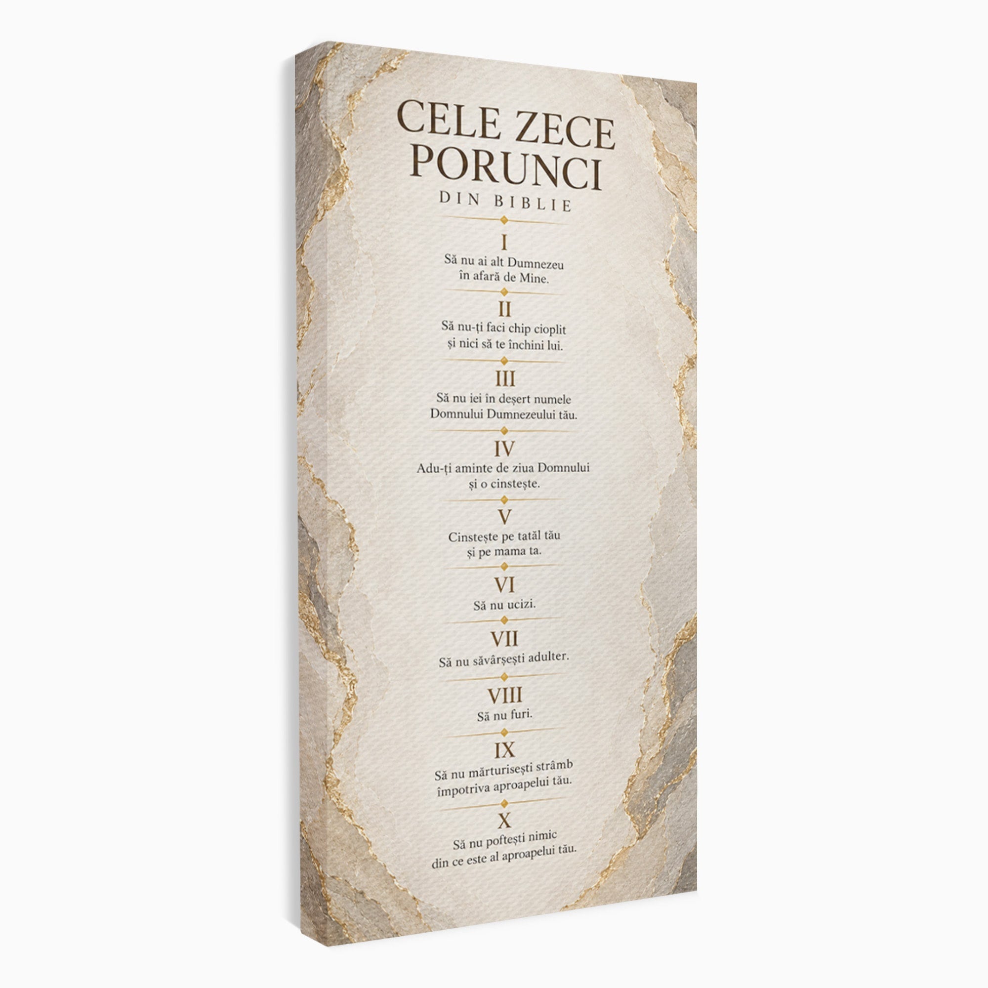 Tablou Canvas Premium LuxCanva® PI1436, Legile Divinitatii, Religie, Text, Inspirational, Porunci, Culori Vibrante, Living, Dormitor, Bucatarie