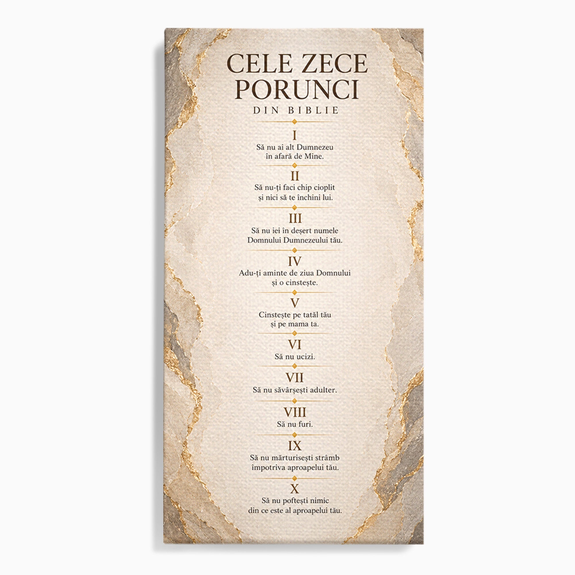Tablou Canvas Premium LuxCanva® PI1436, Legile Divinitatii, Religie, Text, Inspirational, Porunci, Culori Vibrante, Living, Dormitor, Bucatarie