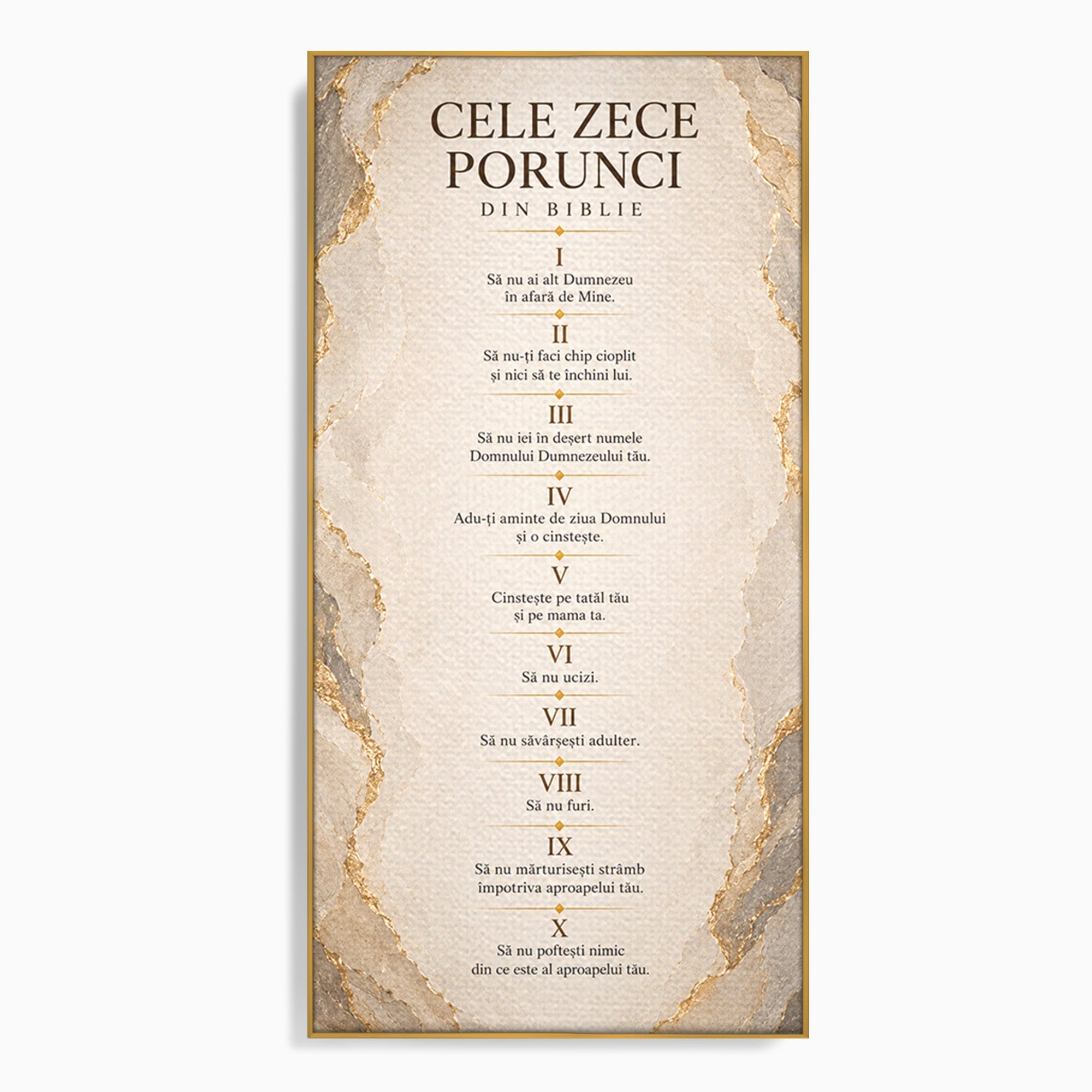 Tablou Canvas Premium LuxCanva® PI1436, Legile Divinitatii, Religie, Text, Inspirational, Porunci, Culori Vibrante, Living, Dormitor, Bucatarie