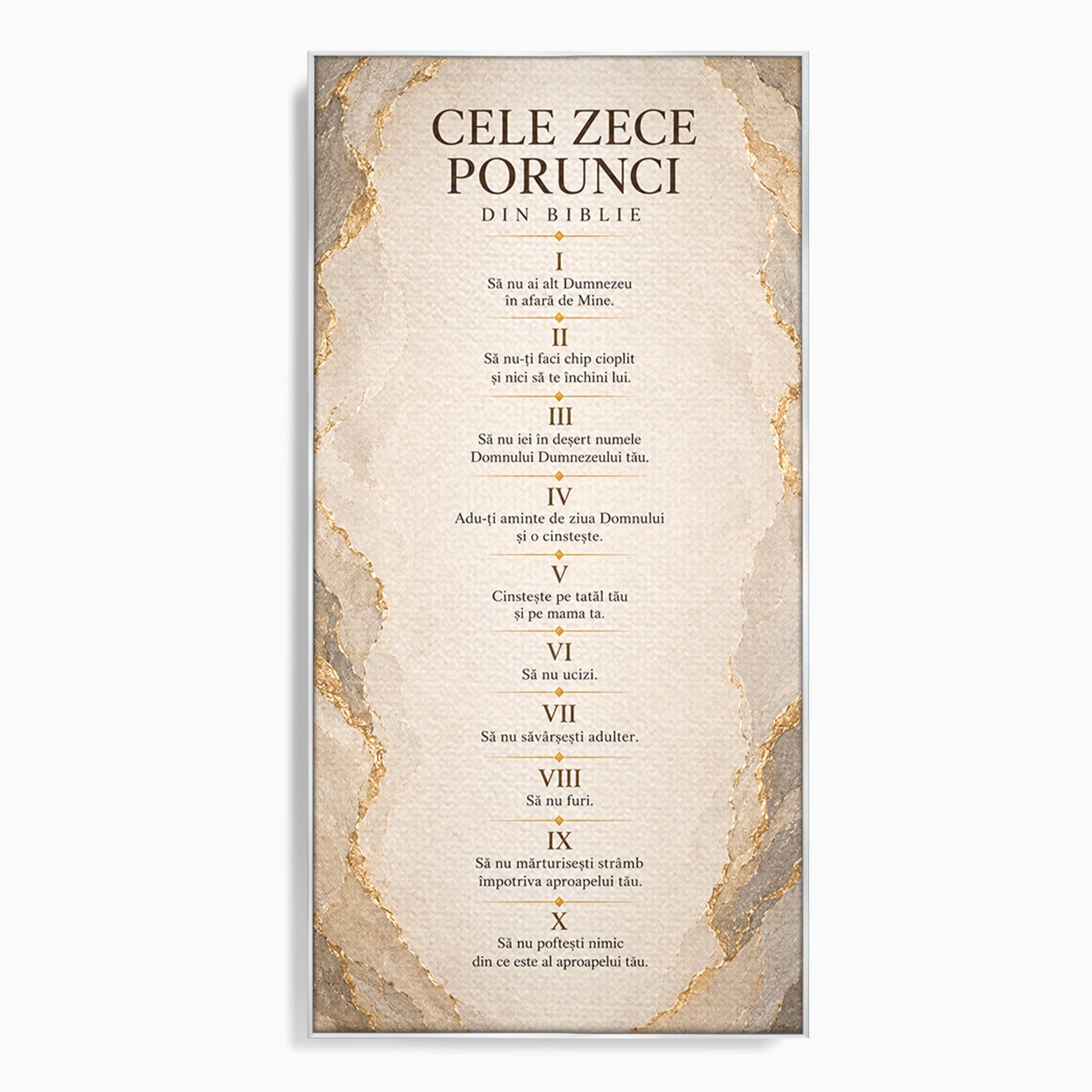 Tablou Canvas Premium LuxCanva® PI1436, Legile Divinitatii, Religie, Text, Inspirational, Porunci, Culori Vibrante, Living, Dormitor, Bucatarie