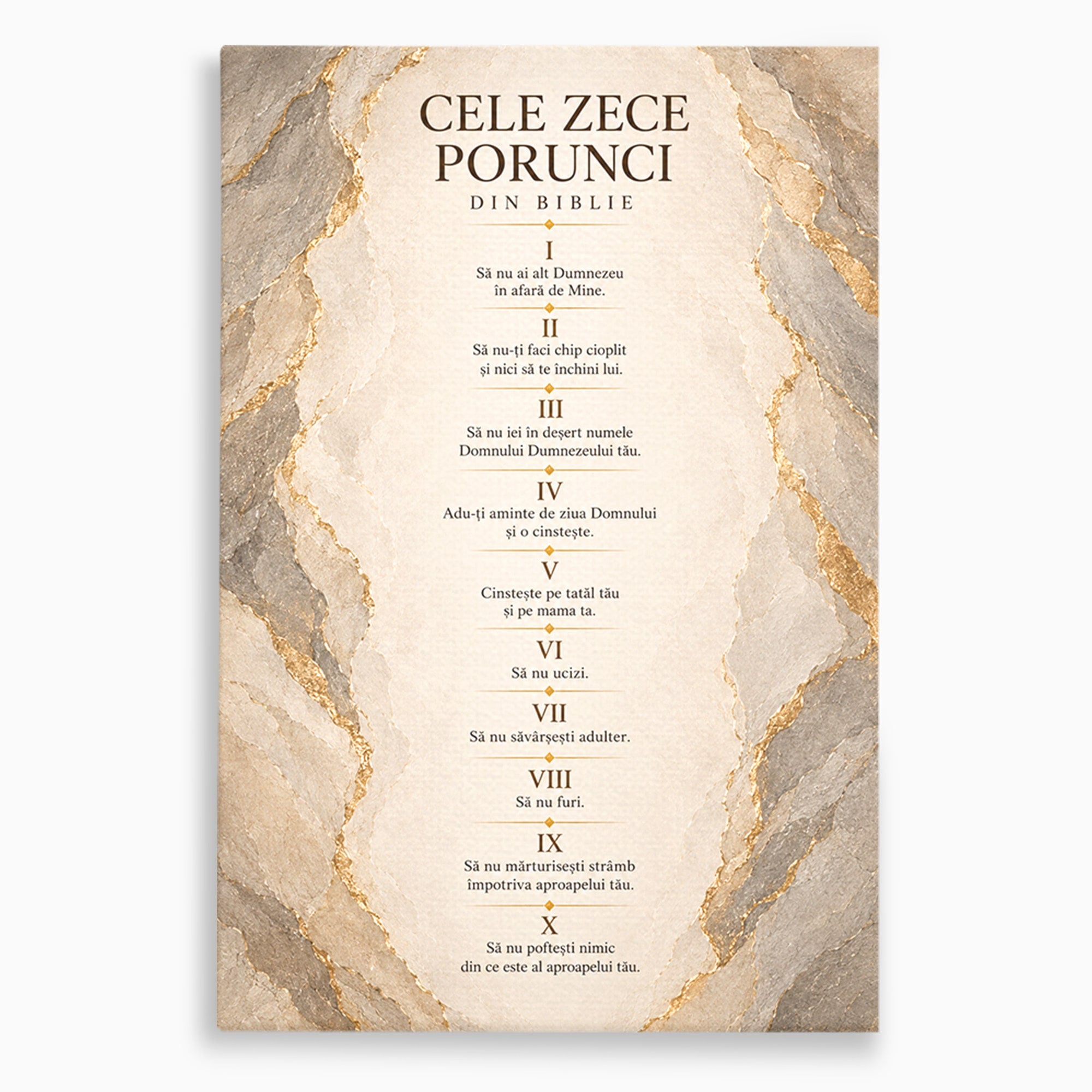 Tablou Canvas Premium LuxCanva® PI1436, Legile Divinitatii, Religie, Text, Inspirational, Porunci, Culori Vibrante, Living, Dormitor, Bucatarie