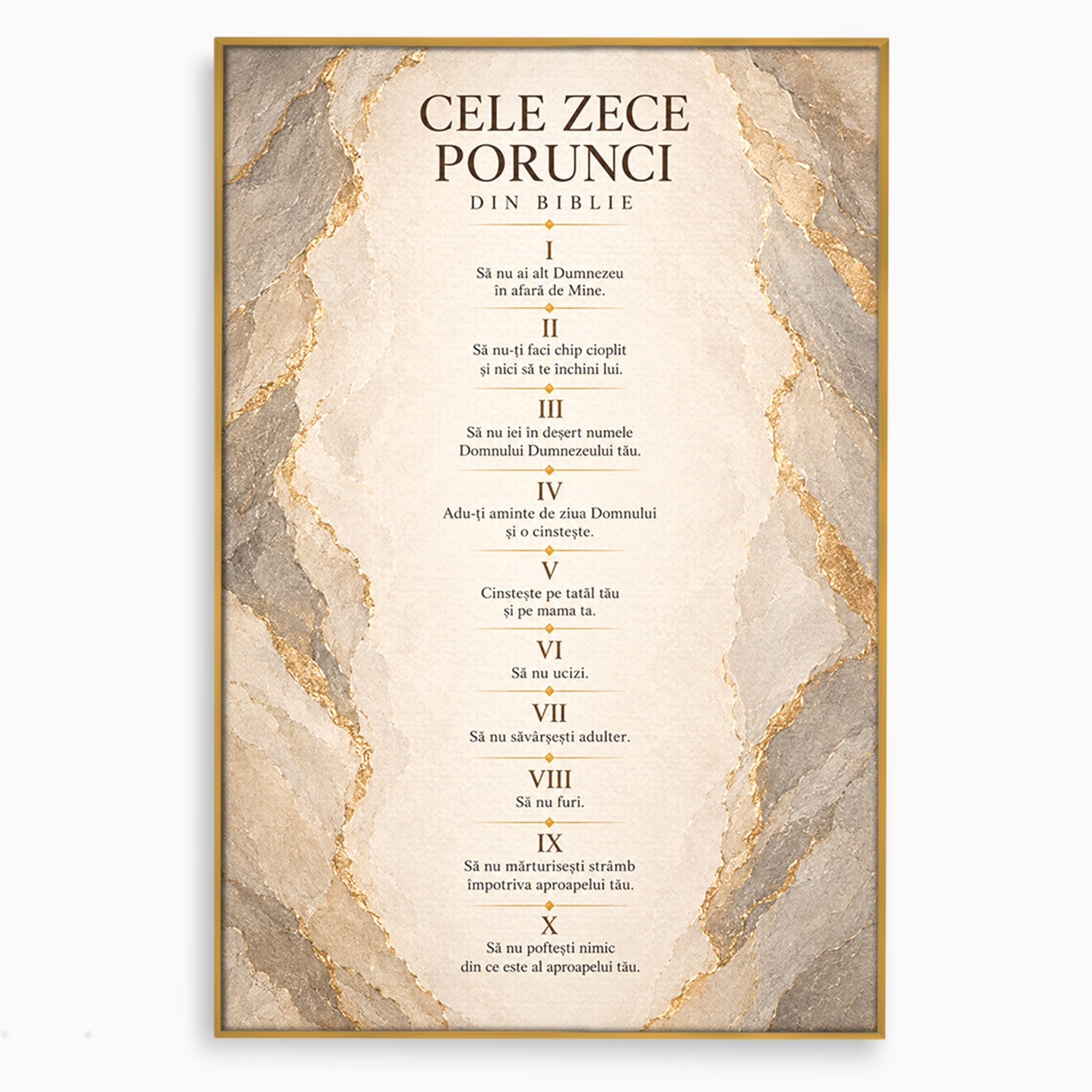 Tablou Canvas Premium LuxCanva® PI1436, Legile Divinitatii, Religie, Text, Inspirational, Porunci, Culori Vibrante, Living, Dormitor, Bucatarie