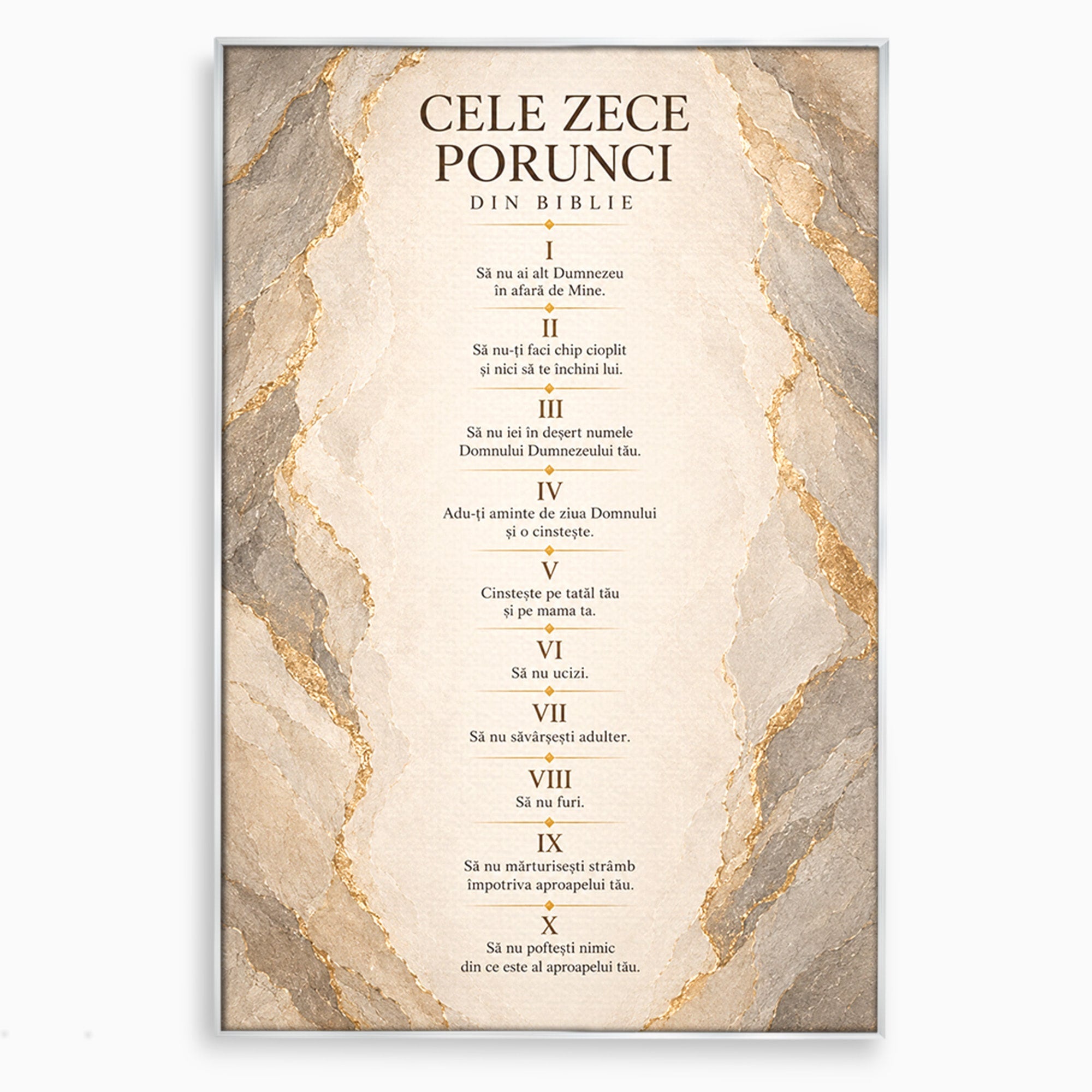 Tablou Canvas Premium LuxCanva® PI1436, Legile Divinitatii, Religie, Text, Inspirational, Porunci, Culori Vibrante, Living, Dormitor, Bucatarie