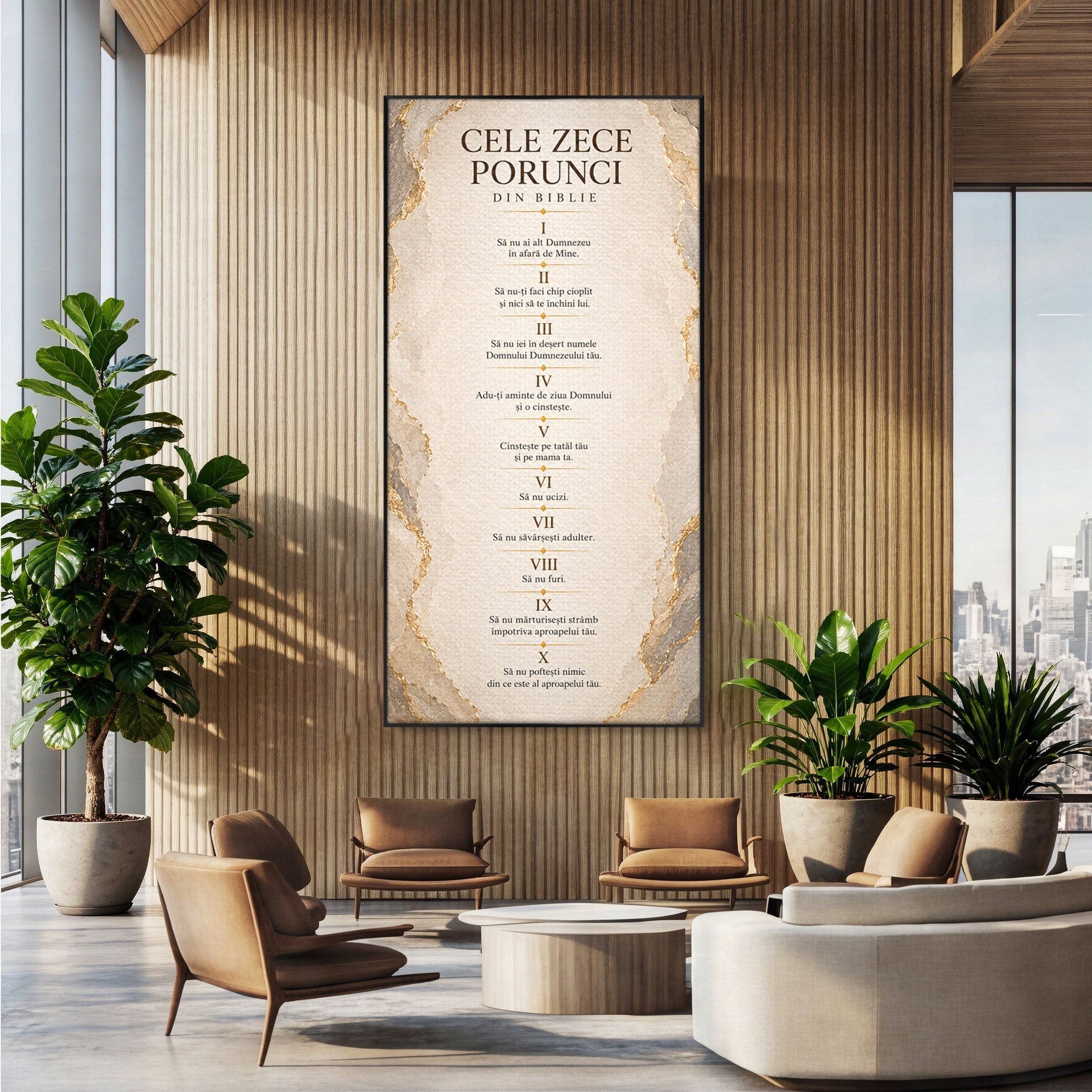 Tablou Canvas Premium LuxCanva® PI1436, Legile Divinitatii, Religie, Text, Inspirational, Porunci, Culori Vibrante, Living, Dormitor, Bucatarie