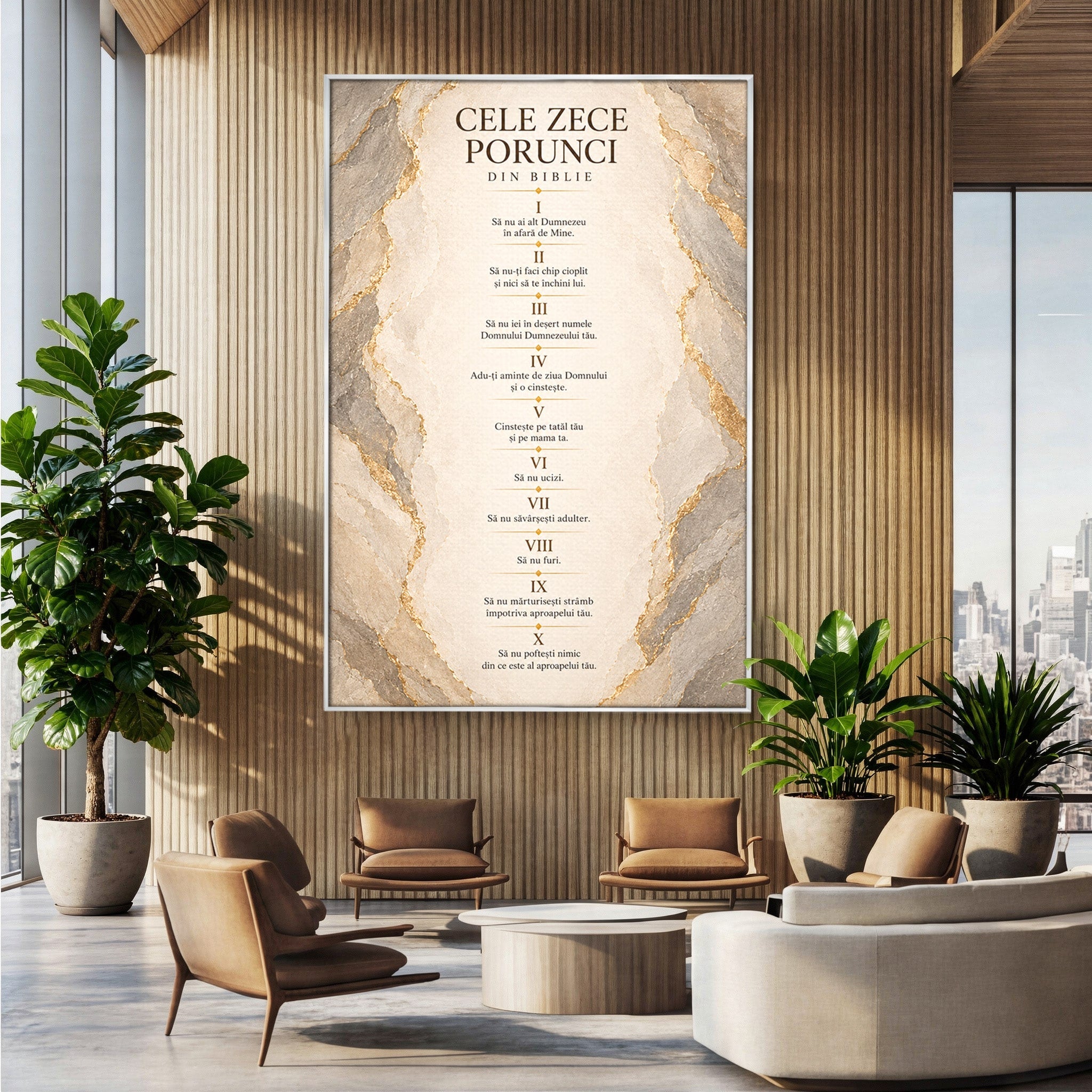Tablou Canvas Premium LuxCanva® PI1436, Legile Divinitatii, Religie, Text, Inspirational, Porunci, Culori Vibrante, Living, Dormitor, Bucatarie