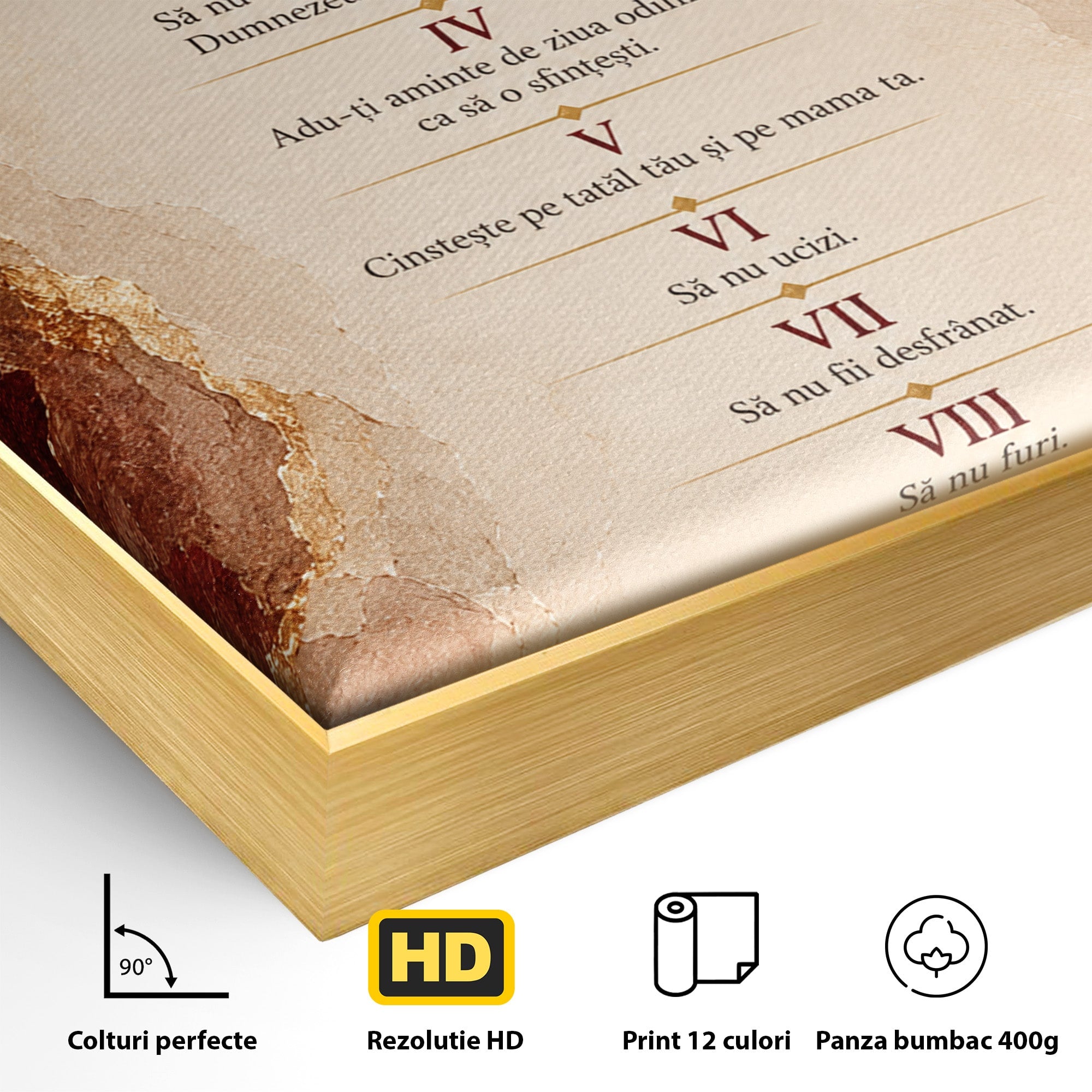 Tablou Canvas Premium LuxCanva® PI1437, Invataturi Divine, Religie, Text, Biblie, Intelepciune, Culori Vibrante, Living, Dormitor, Bucatarie