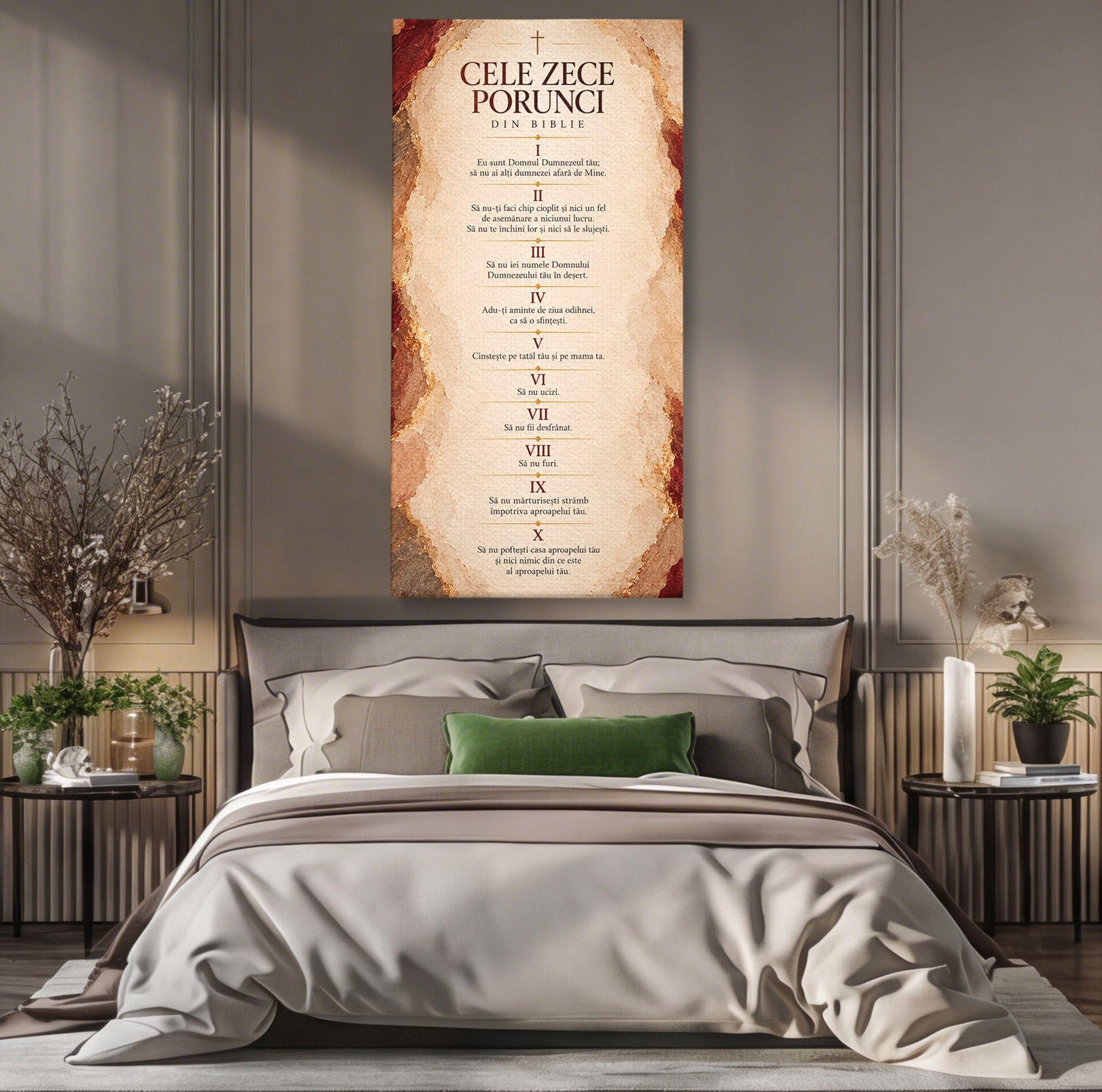 Tablou Canvas Premium LuxCanva® PI1437, Invataturi Divine, Religie, Text, Biblie, Intelepciune, Culori Vibrante, Living, Dormitor, Bucatarie