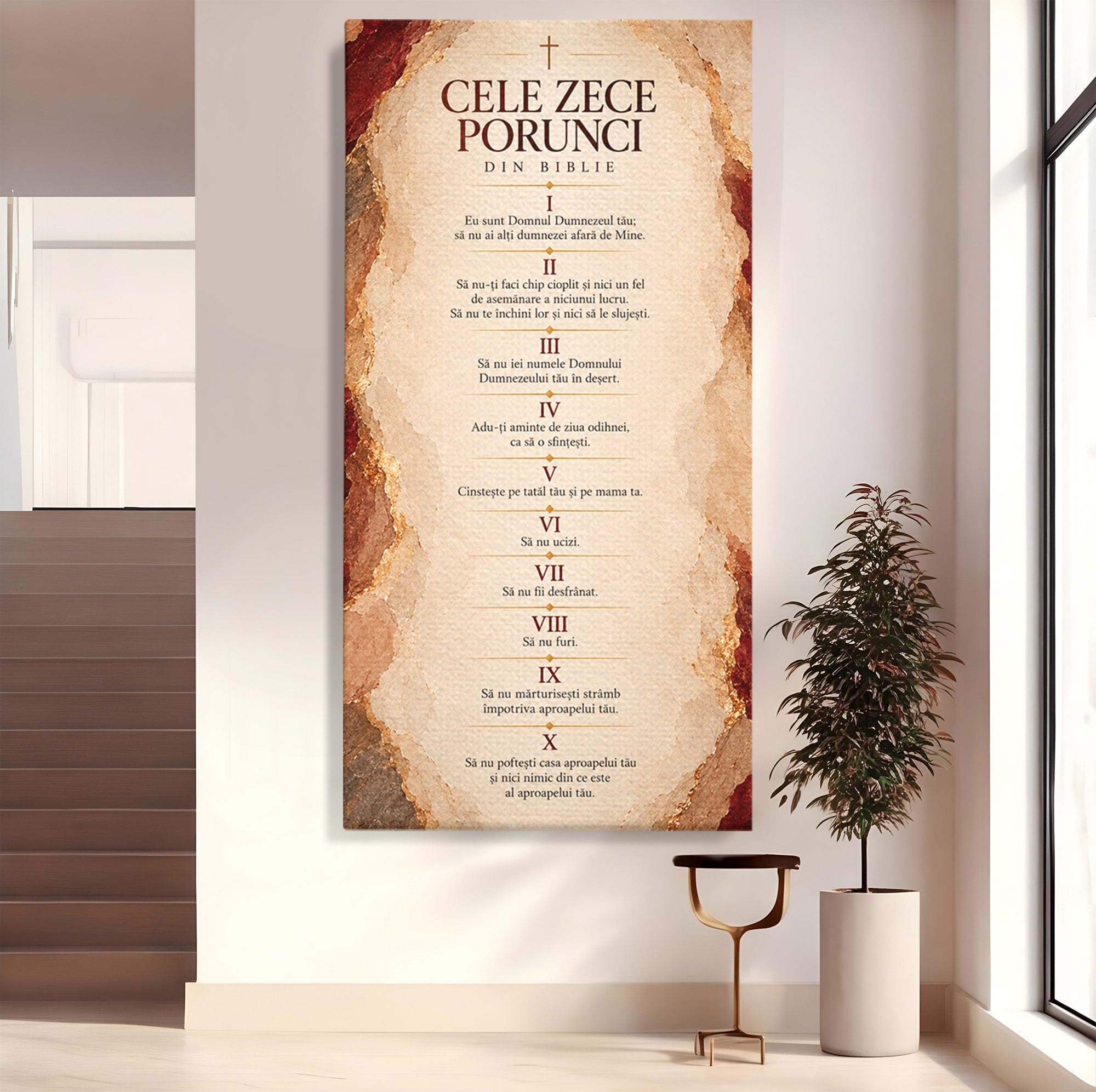 Tablou Canvas Premium LuxCanva® PI1437, Invataturi Divine, Religie, Text, Biblie, Intelepciune, Culori Vibrante, Living, Dormitor, Bucatarie