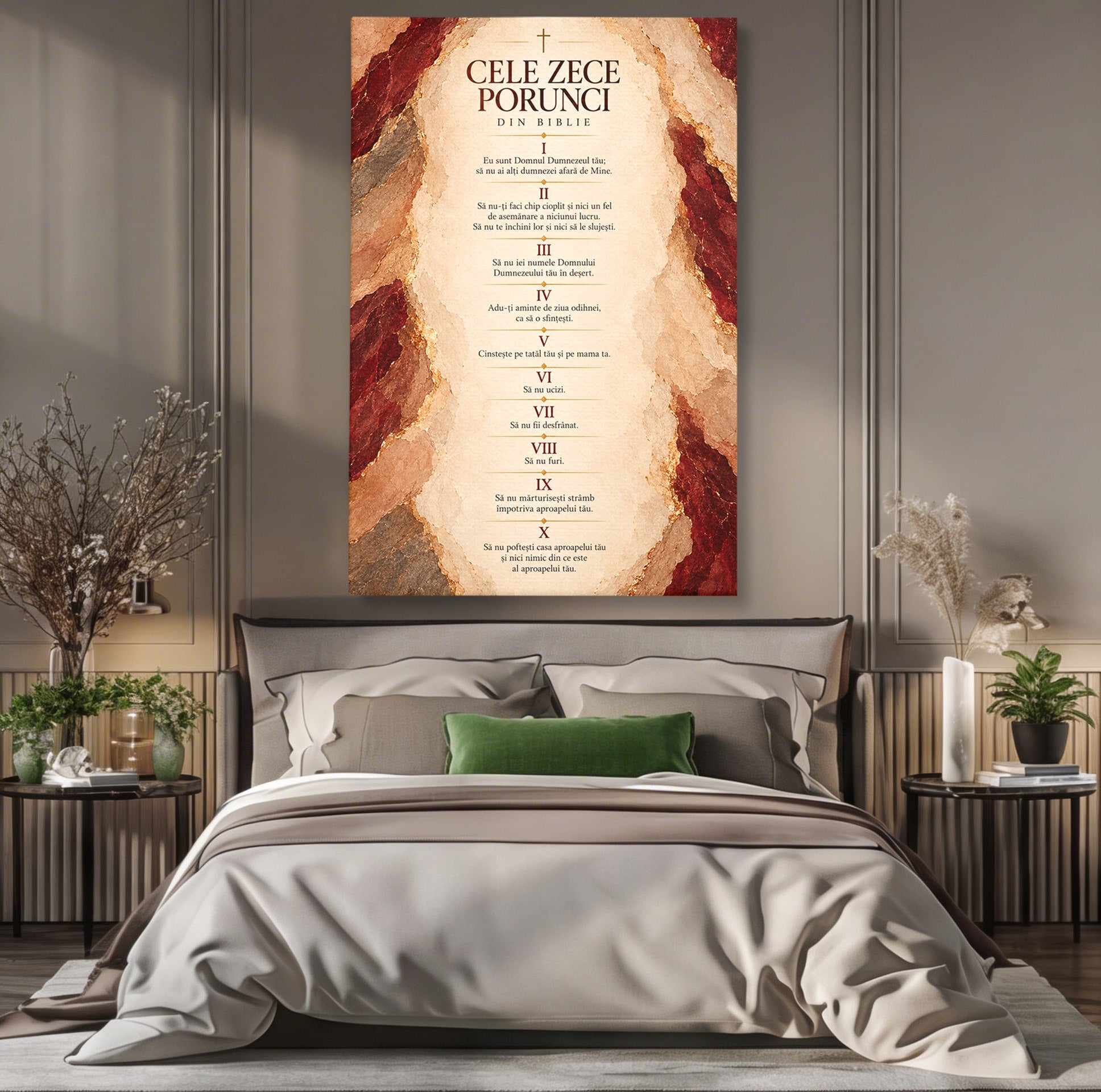 Tablou Canvas Premium LuxCanva® PI1437, Invataturi Divine, Religie, Text, Biblie, Intelepciune, Culori Vibrante, Living, Dormitor, Bucatarie