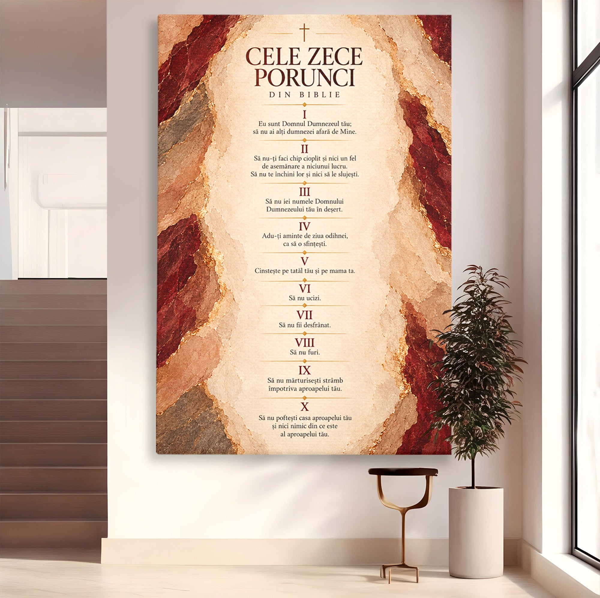 Tablou Canvas Premium LuxCanva® PI1437, Invataturi Divine, Religie, Text, Biblie, Intelepciune, Culori Vibrante, Living, Dormitor, Bucatarie