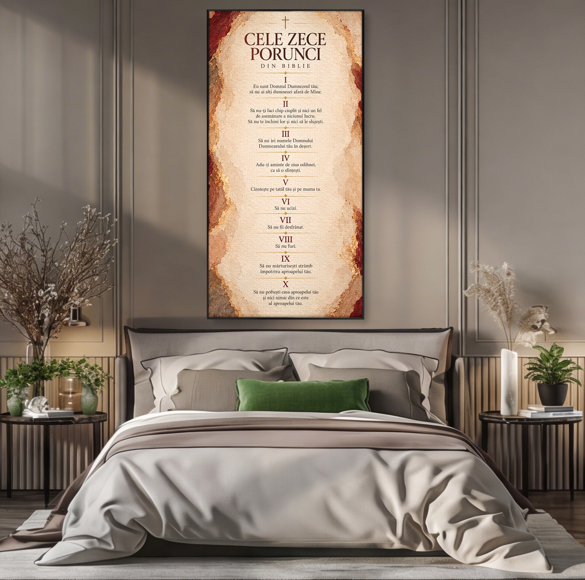 Tablou Canvas Premium LuxCanva® PI1437, Invataturi Divine, Religie, Text, Biblie, Intelepciune, Culori Vibrante, Living, Dormitor, Bucatarie