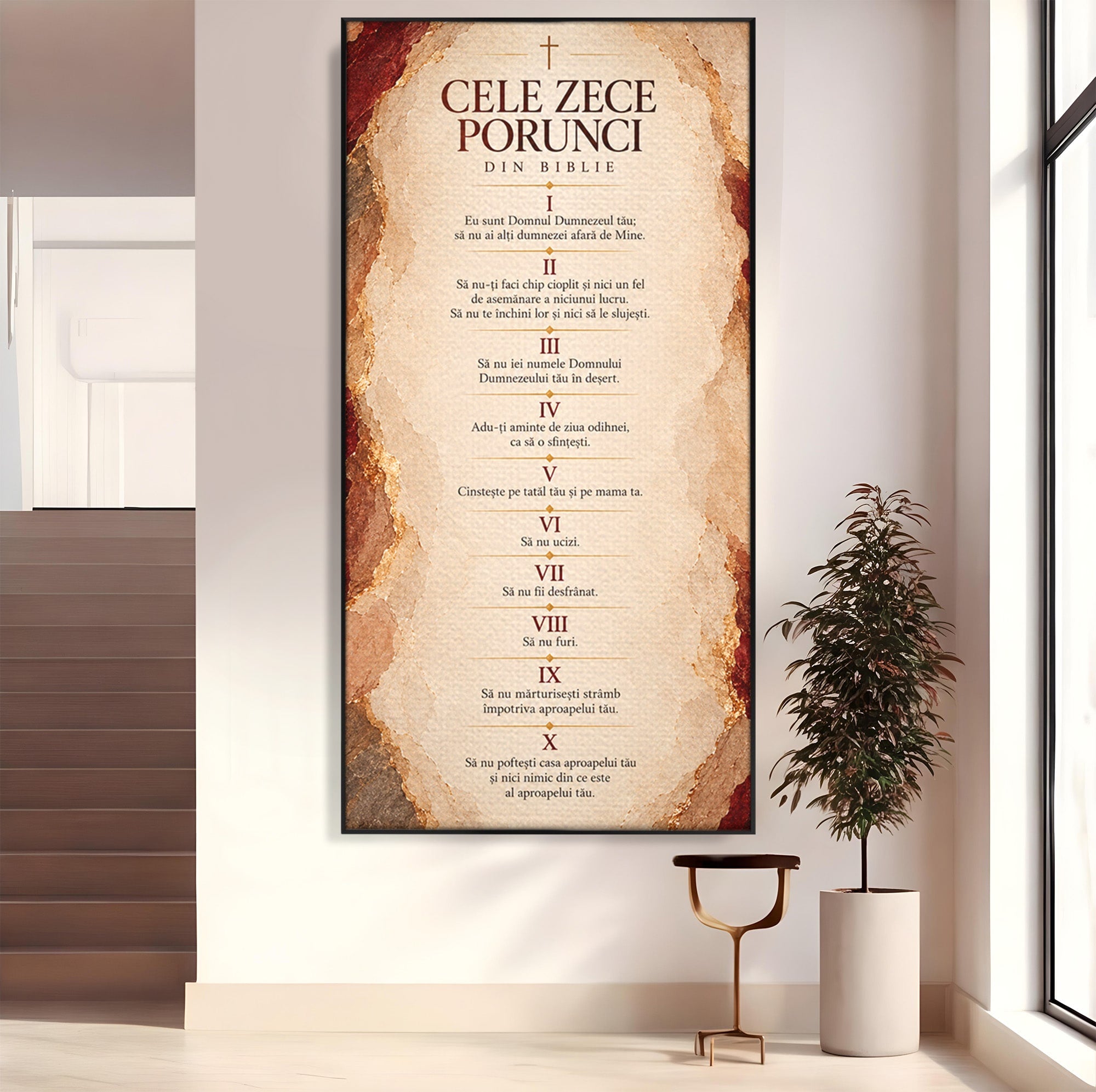 Tablou Canvas Premium LuxCanva® PI1437, Invataturi Divine, Religie, Text, Biblie, Intelepciune, Culori Vibrante, Living, Dormitor, Bucatarie