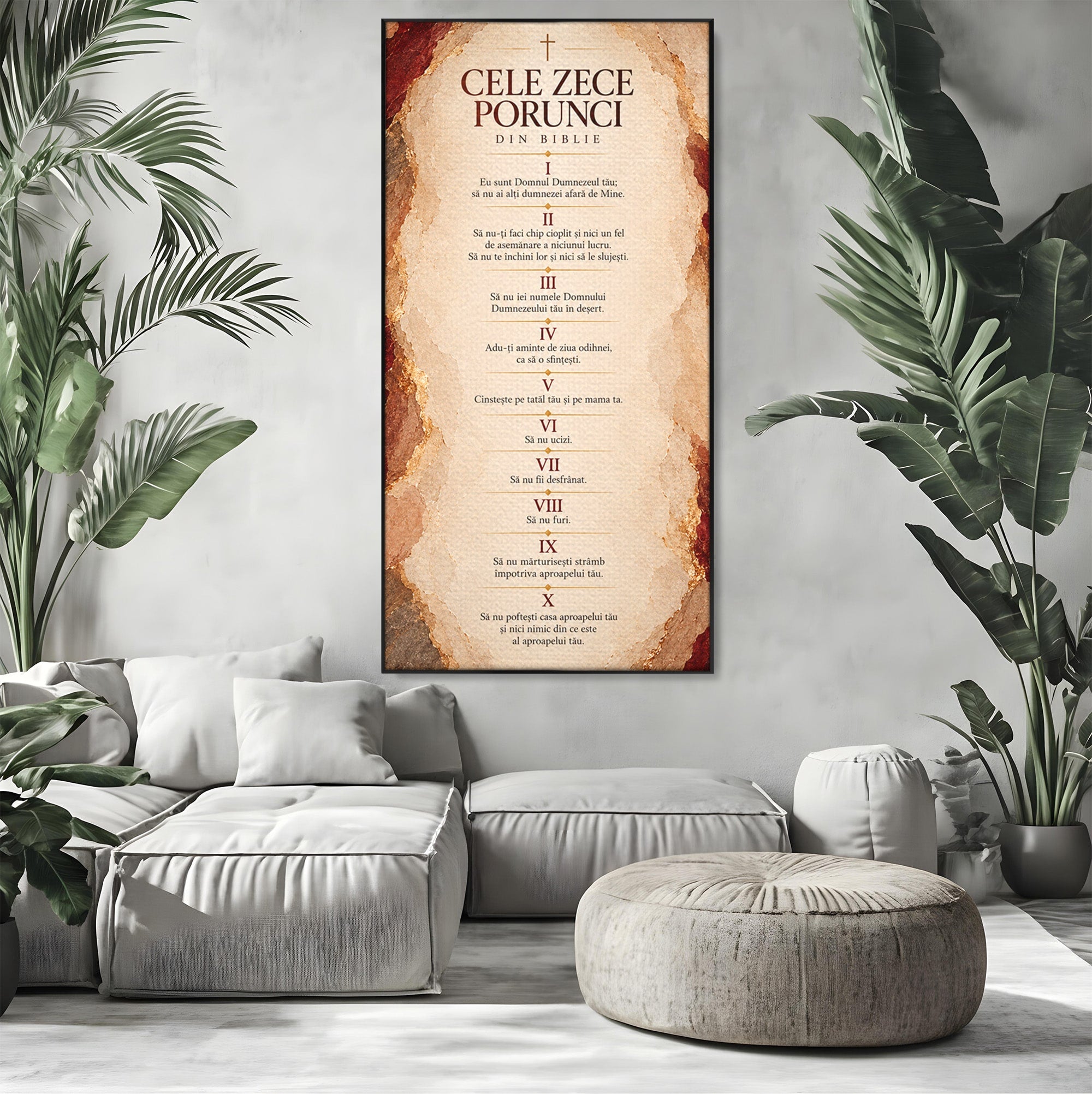 Tablou Canvas Premium LuxCanva® PI1437, Invataturi Divine, Religie, Text, Biblie, Intelepciune, Culori Vibrante, Living, Dormitor, Bucatarie