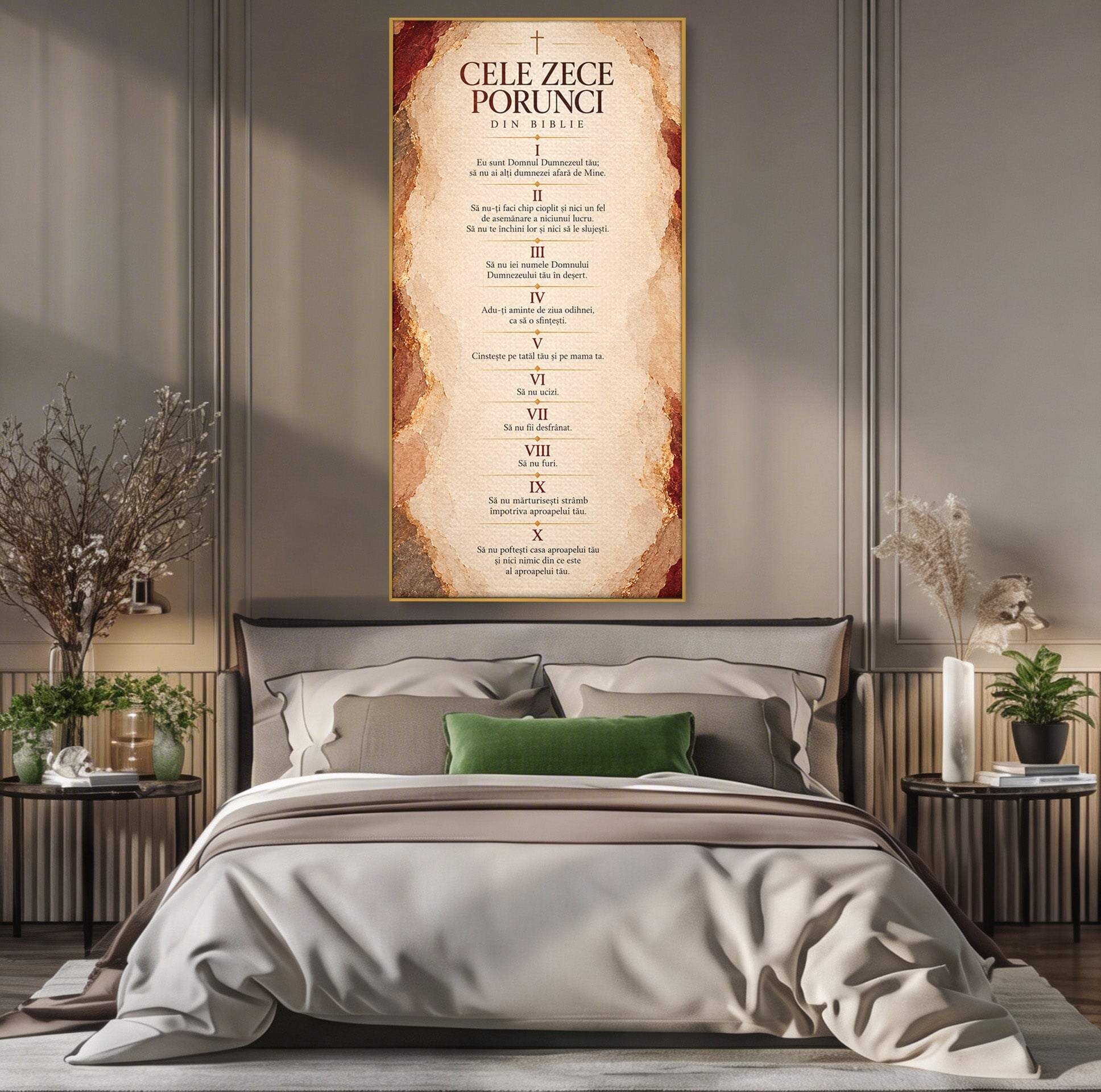 Tablou Canvas Premium LuxCanva® PI1437, Invataturi Divine, Religie, Text, Biblie, Intelepciune, Culori Vibrante, Living, Dormitor, Bucatarie