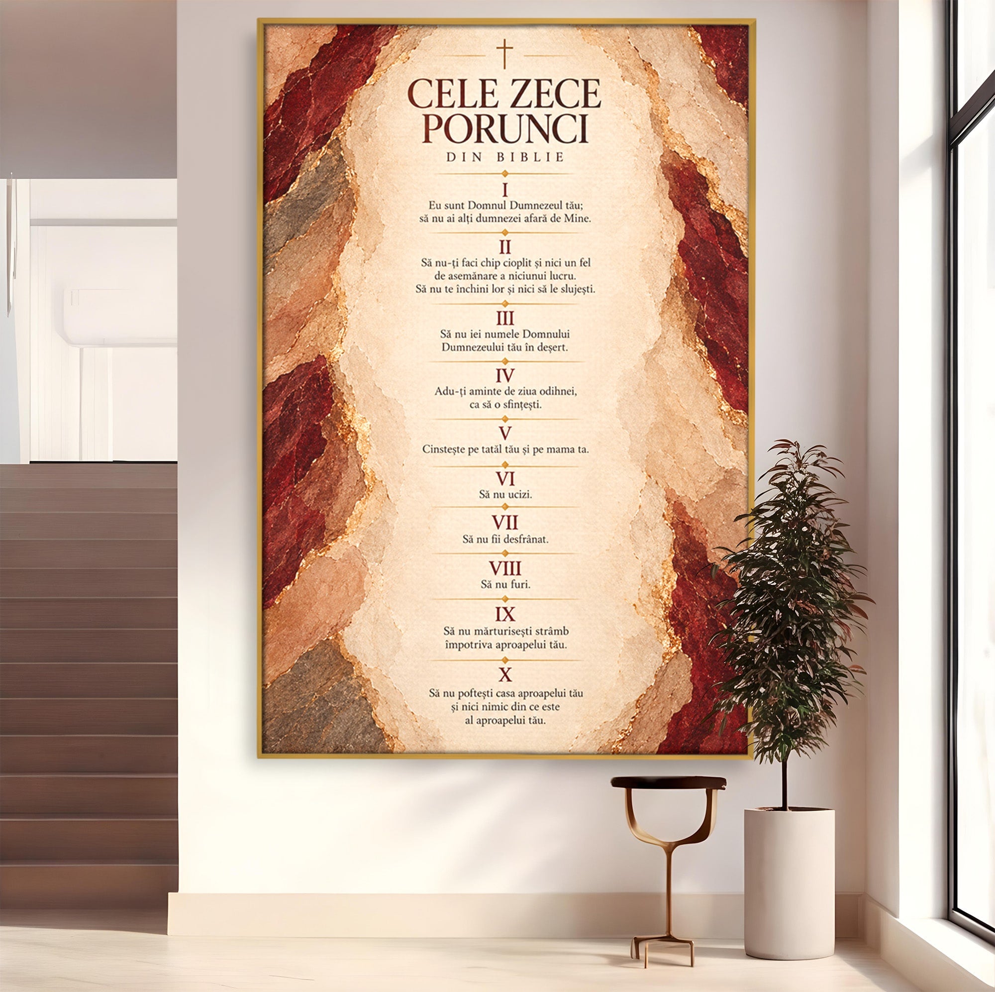 Tablou Canvas Premium LuxCanva® PI1437, Invataturi Divine, Religie, Text, Biblie, Intelepciune, Culori Vibrante, Living, Dormitor, Bucatarie