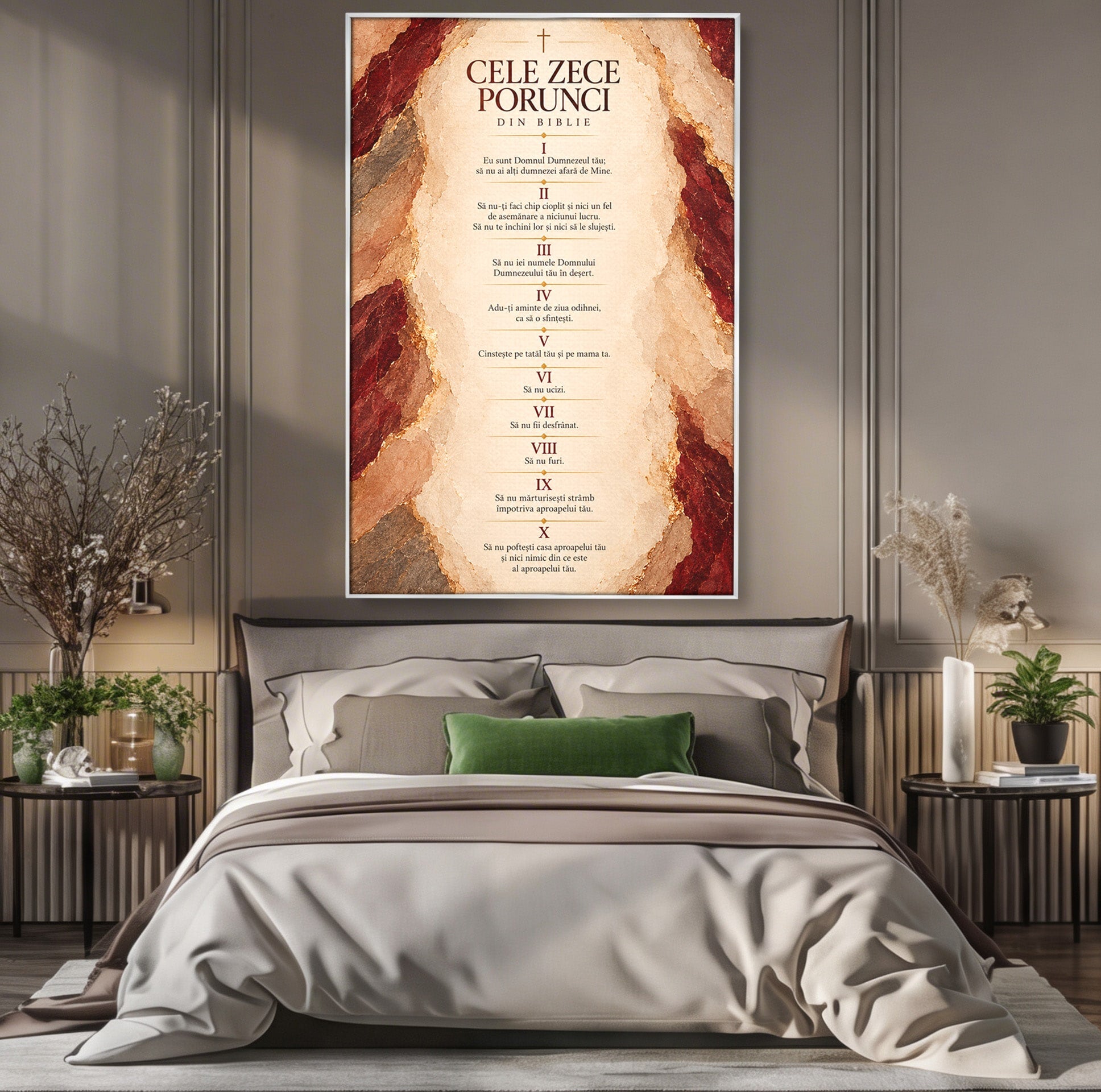 Tablou Canvas Premium LuxCanva® PI1437, Invataturi Divine, Religie, Text, Biblie, Intelepciune, Culori Vibrante, Living, Dormitor, Bucatarie