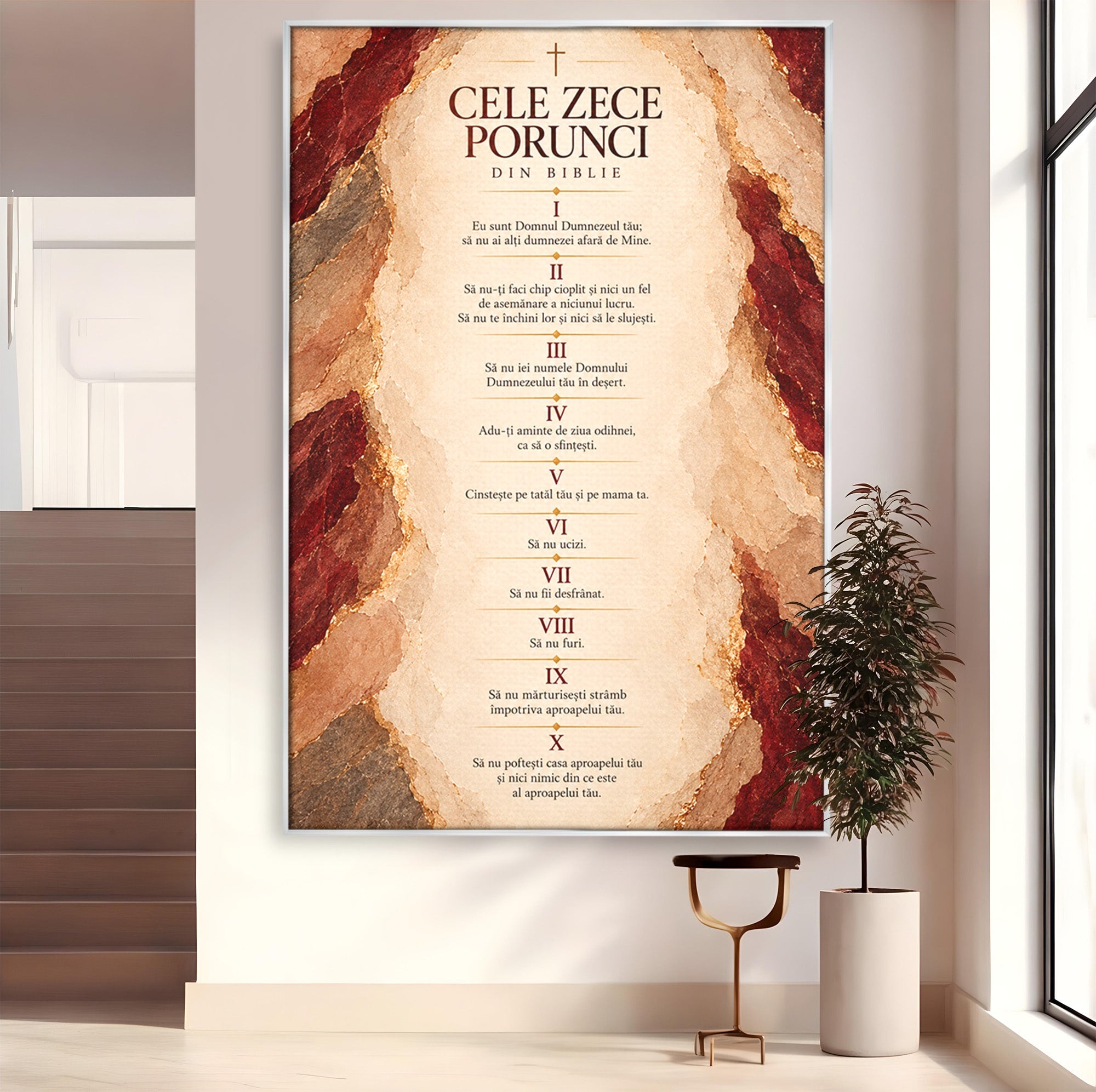 Tablou Canvas Premium LuxCanva® PI1437, Invataturi Divine, Religie, Text, Biblie, Intelepciune, Culori Vibrante, Living, Dormitor, Bucatarie