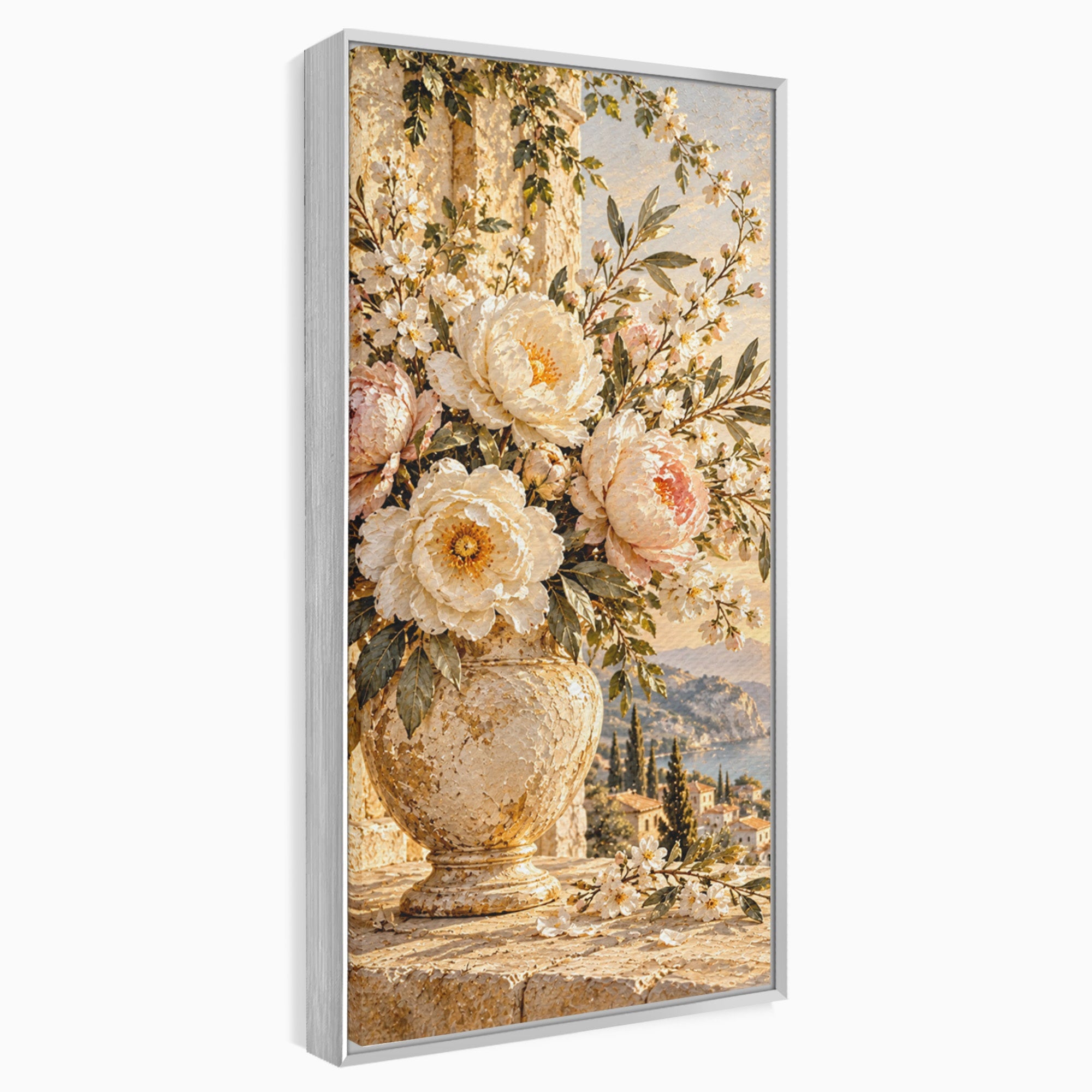Tablou Canvas Premium LuxCanva® PI1441, Vaza Cu Bujori De Vara, Decor, Floare, Vaza, Buchet, Peisaj, Culori Vibrante, Living, Dormitor