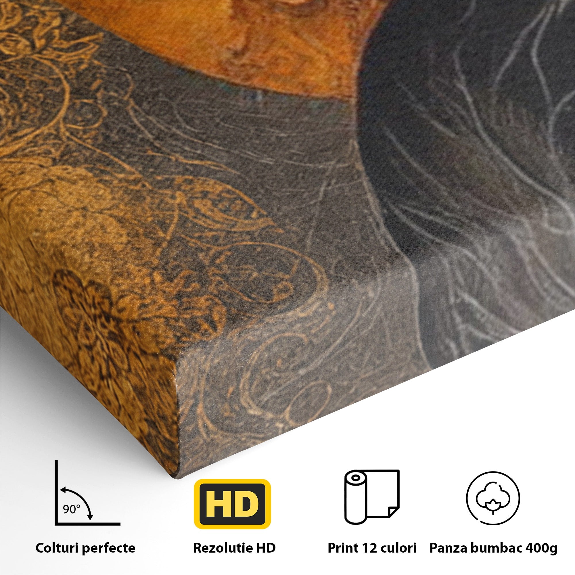 Set 2 Tablouri Canvas Premium LuxCanva® PI2-1181, Yin Si Yang, Abstract, Cercuri, Arta, Echilibru, Meditatie, Living, Birou, Culori Vibrante