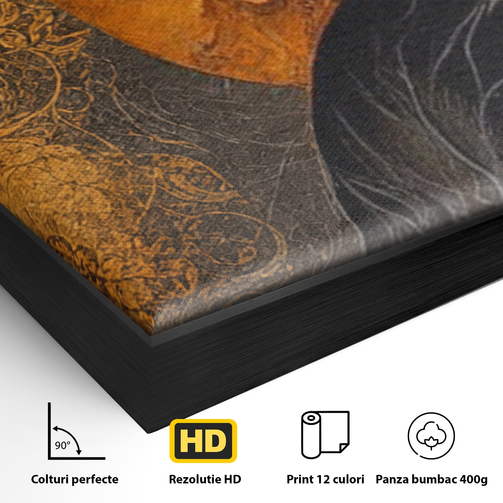 Set 2 Tablouri Canvas Premium LuxCanva® PI2-1181, Yin Si Yang, Abstract, Cercuri, Arta, Echilibru, Meditatie, Living, Birou, Culori Vibrante